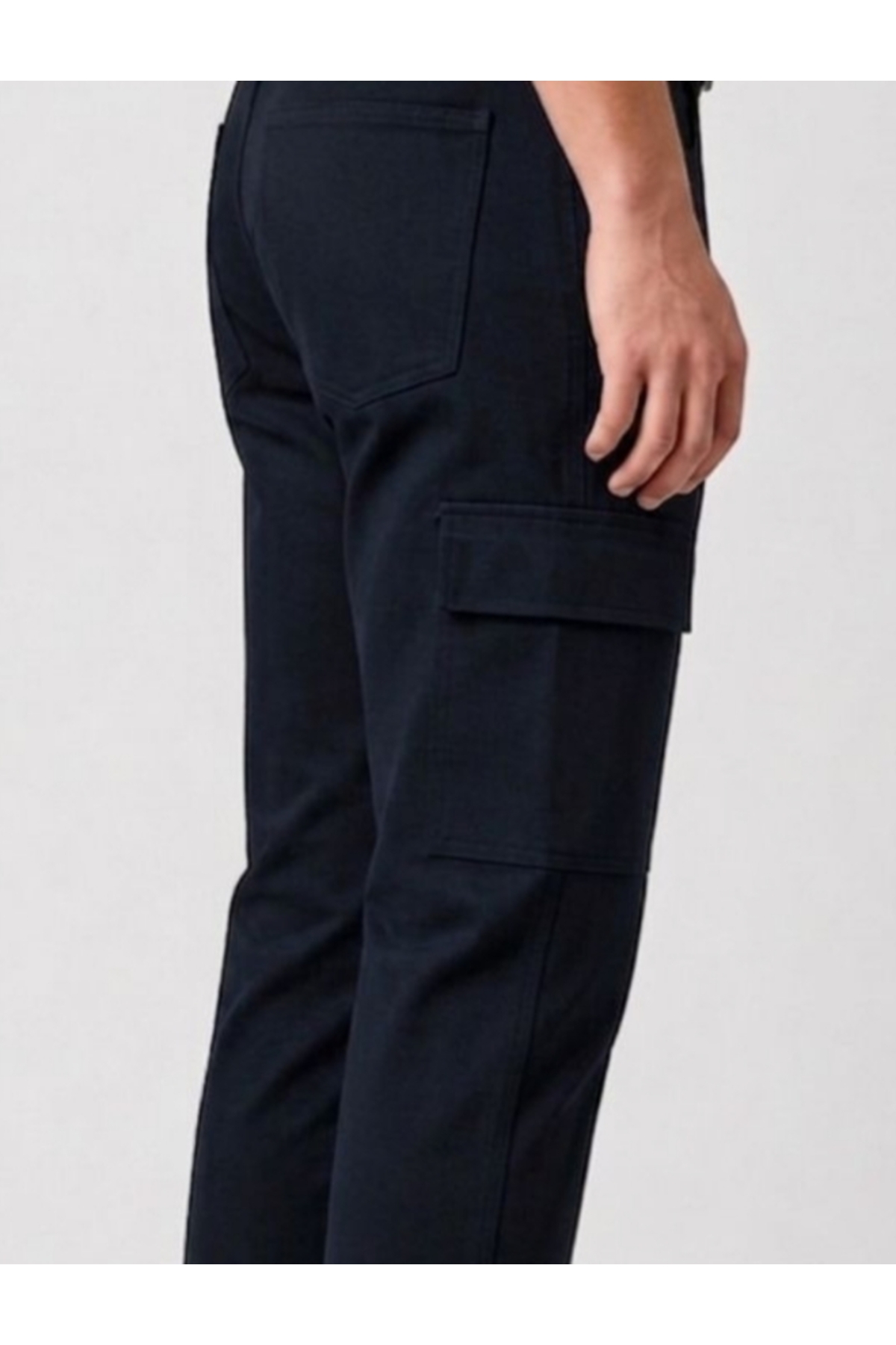 BeyzDenim LİKRALI KARGO BÜYÜK BEDEN GABARDİN PANTOLON KLASİK görsel 3