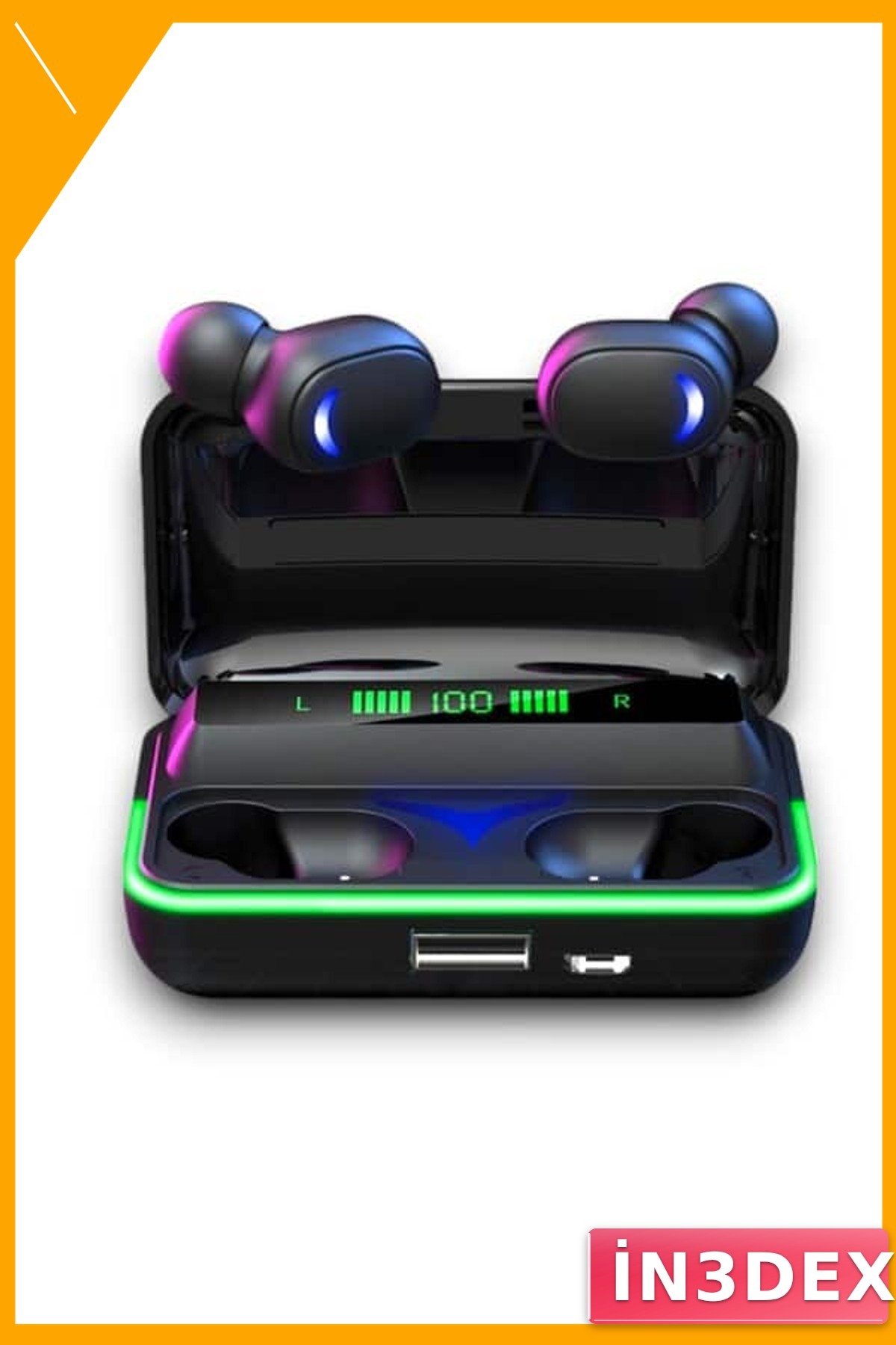 Kablosuz Bluetooth Oyun Kulaklığı RGB 5.1 800mAh Powerbanklı Siyah