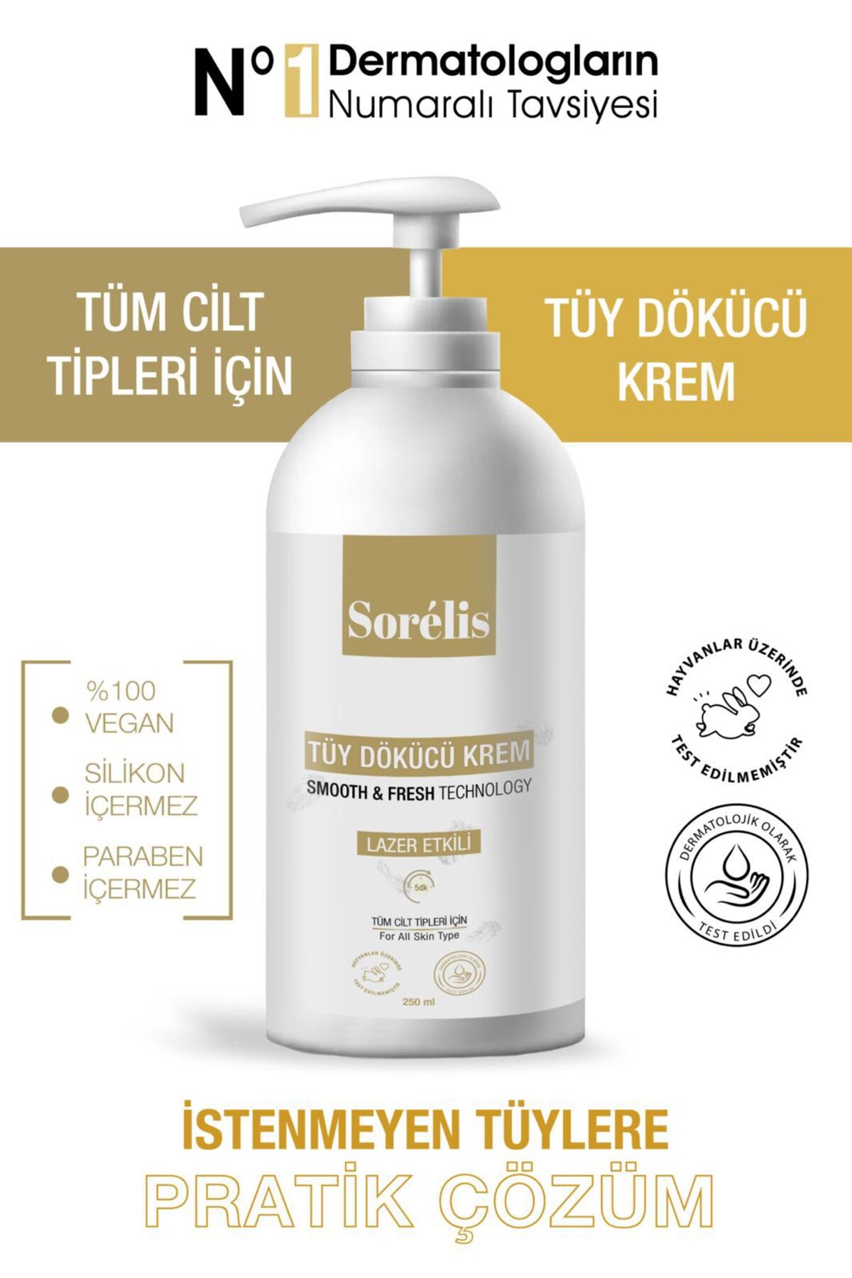 Lazer Etkili &tüy Dökücü & Tüy Azaltıcı Krem Tüm Vücud &tüm Cilt Tipleri Için 250 ml — TÜY001 — تصویر 2 از 2