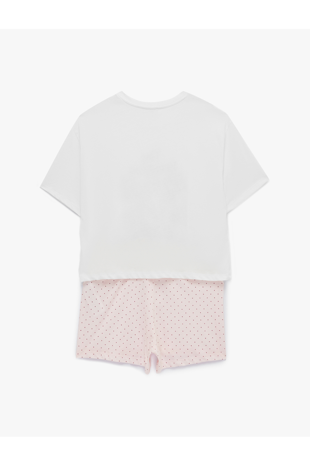 Koton Pamuklu Bisiklet Yaka Kısa Kollu Rahat Kesim Baskılı Pijama Takımı görsel 5