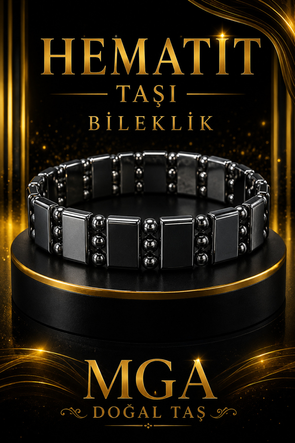 MGA DOĞAL TAŞ Hematit Bileklik - Özel seri - Doğal Taş bileklik görsel 3
