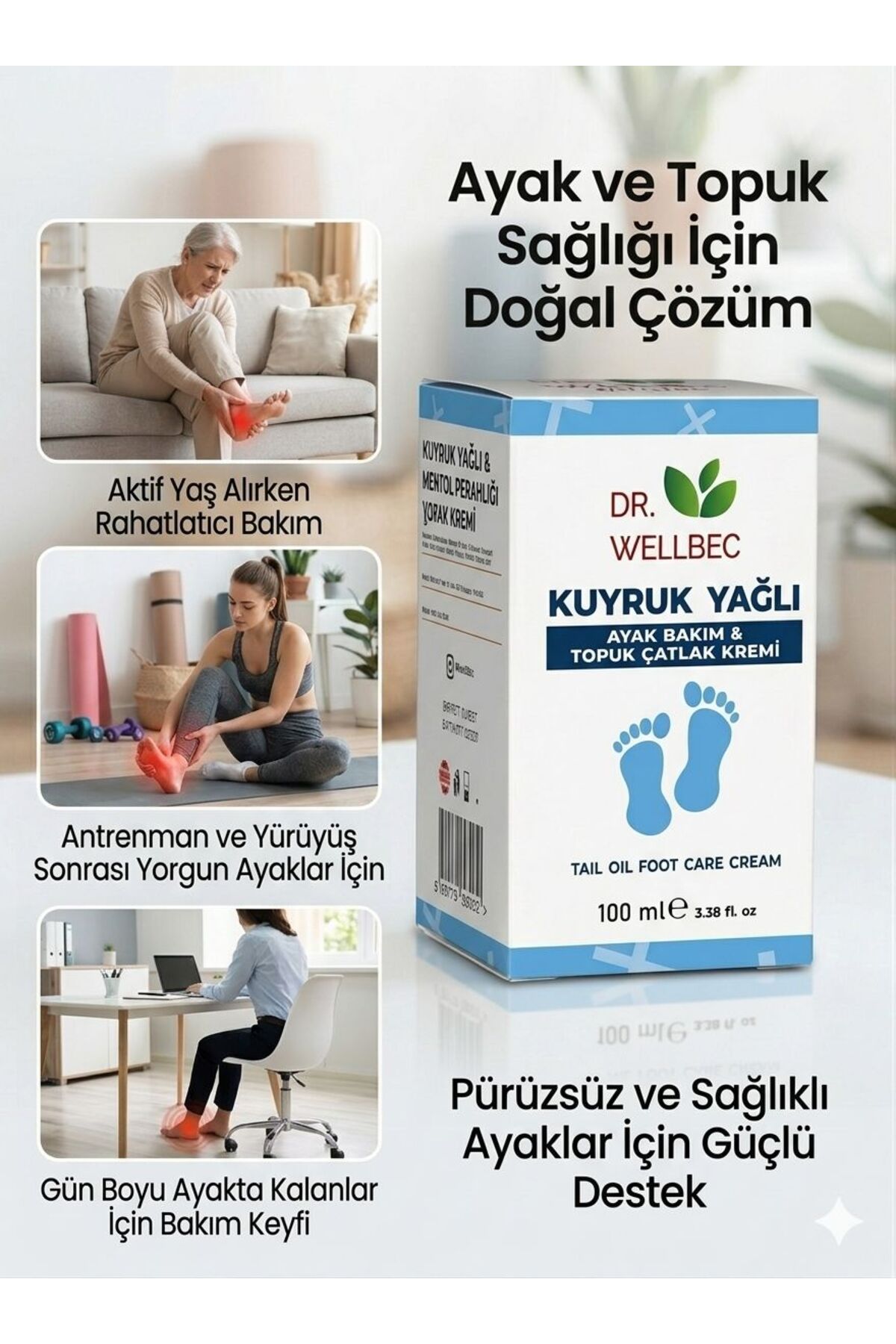 Dr Wellbec Kuyruk Yağlı Topuk Çatlak & Ayak Bakım Kremi 100 ml