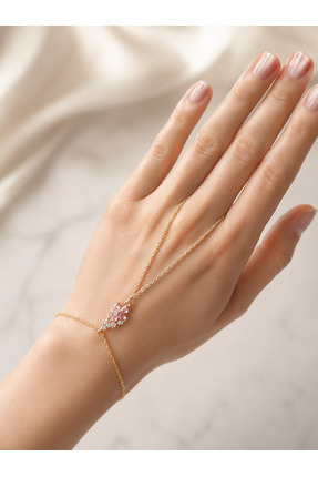 Piamaksesuar Pembe Çiçek Çelik Gold Şahmeran