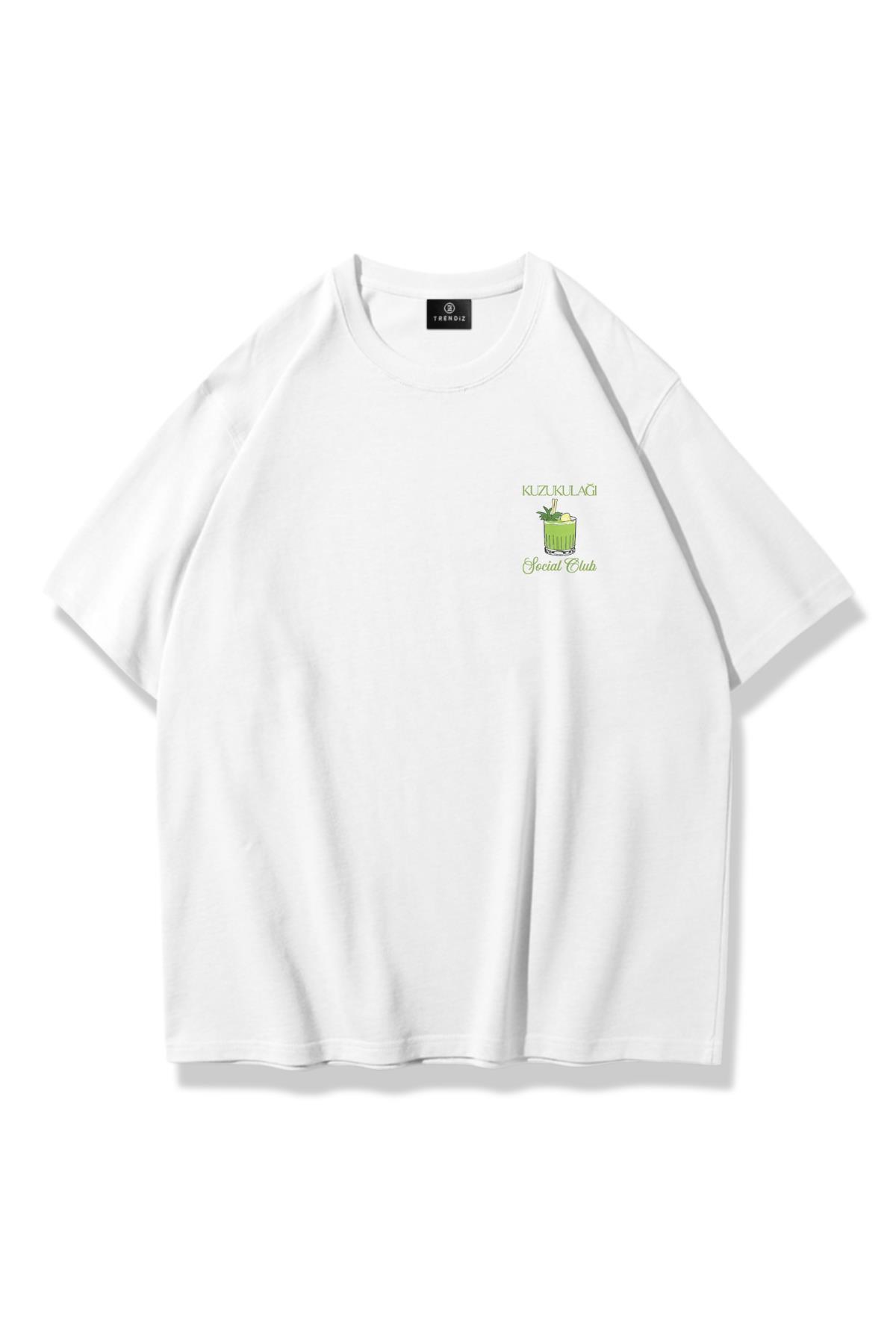 Trendiz  Unisex Kuzu Kulağı Tshirt Beyaz - Görsel 2