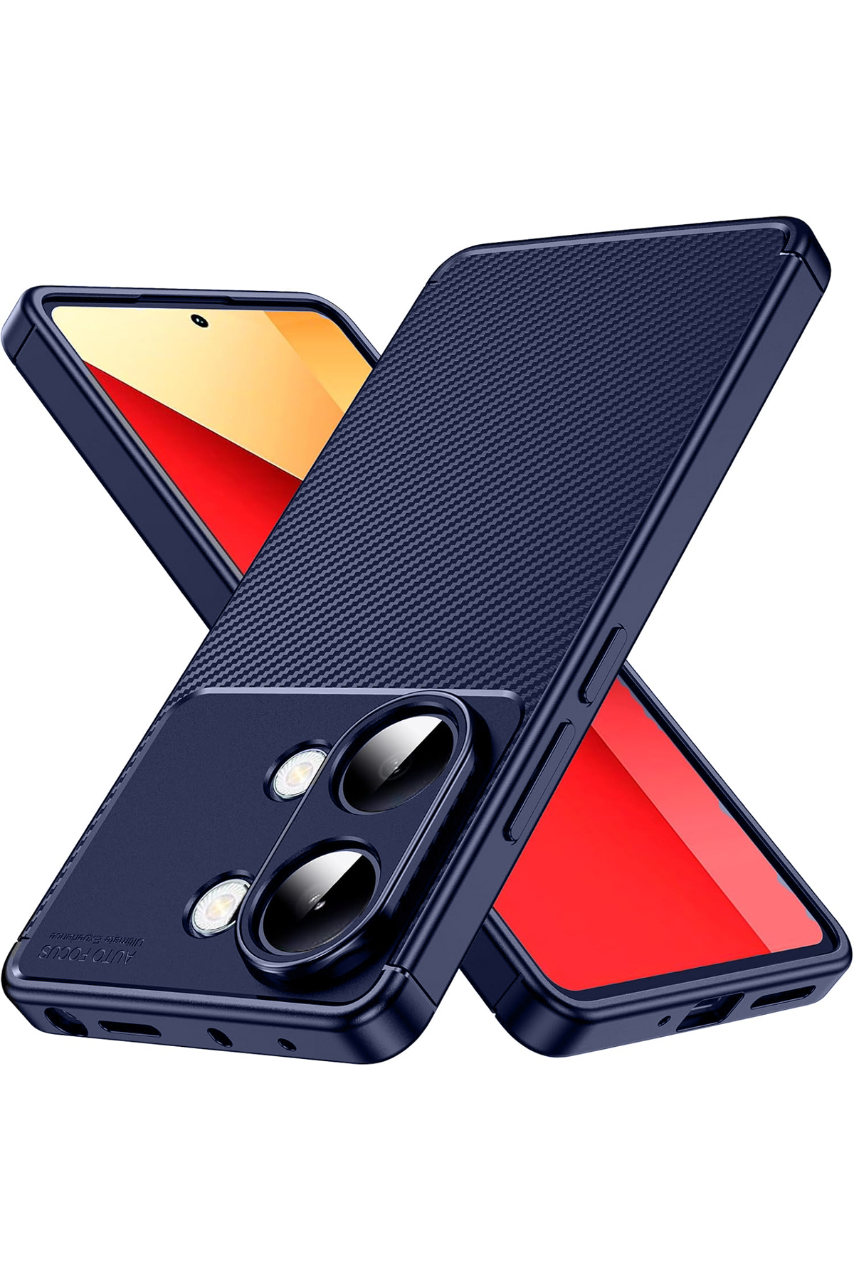 Poco X8 Pro Max Compatible Camera Shielded (Carbon Design) Protective Luxury Silicone Case