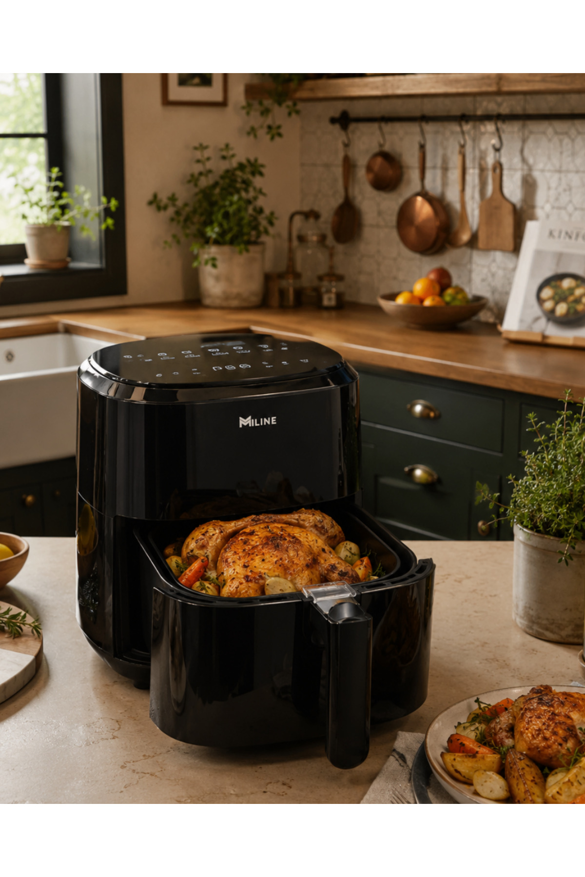 EkoAlışverişDünyam 1360W Sıcak Hava Fritözü Dijital 4 Litre Air Fryer Dokunmatik Panel Airfryer