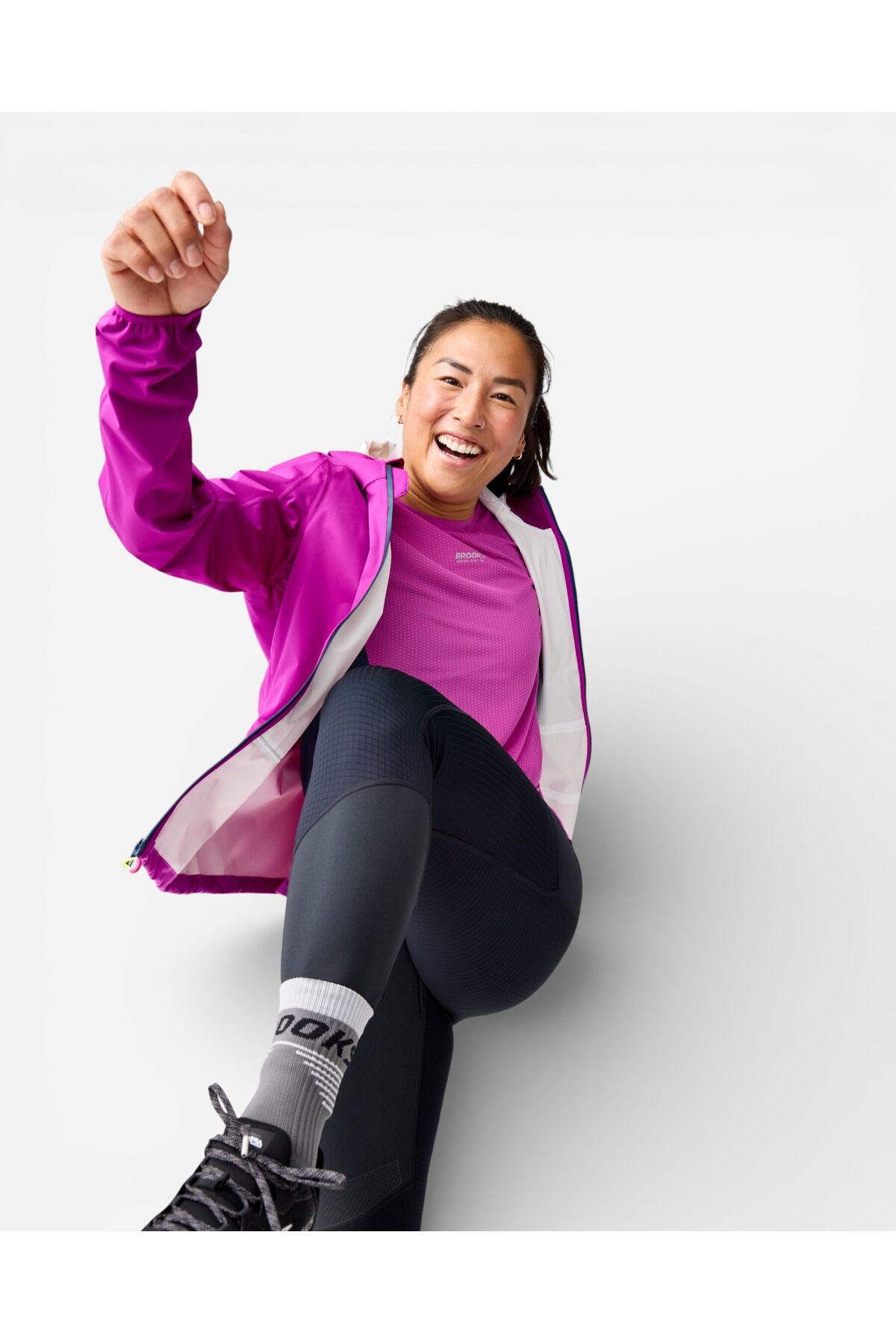 Brooks High Point Waterproof Jacket 2 Kadın Pembe Ceket 221710514 görsel 5