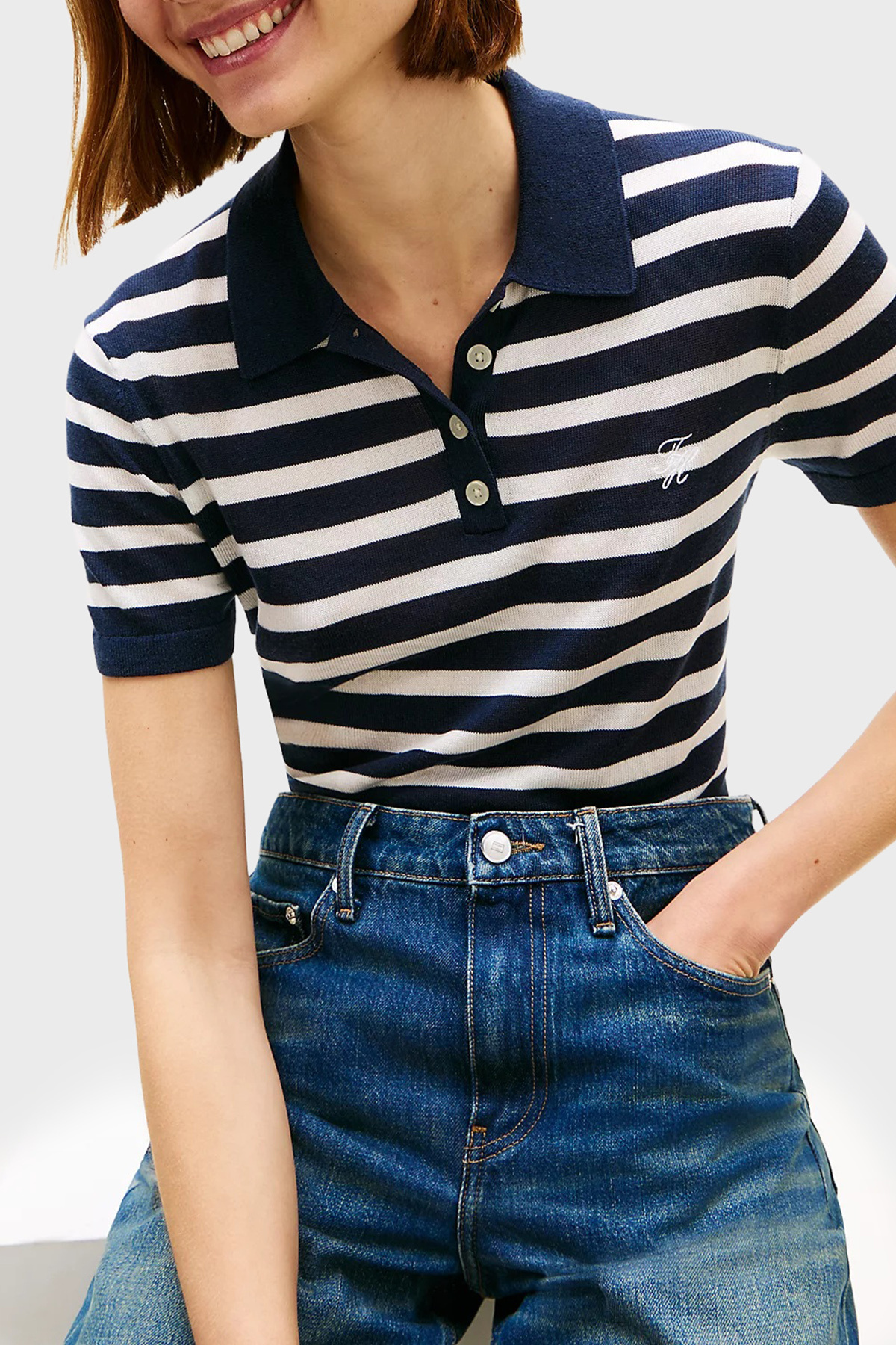 پولوشرت زنانه یقه پلو | تامی هیلفیگر Tommy Hilfiger TYCC48C6C28E4918CE60E1900 CN - تصویر 4