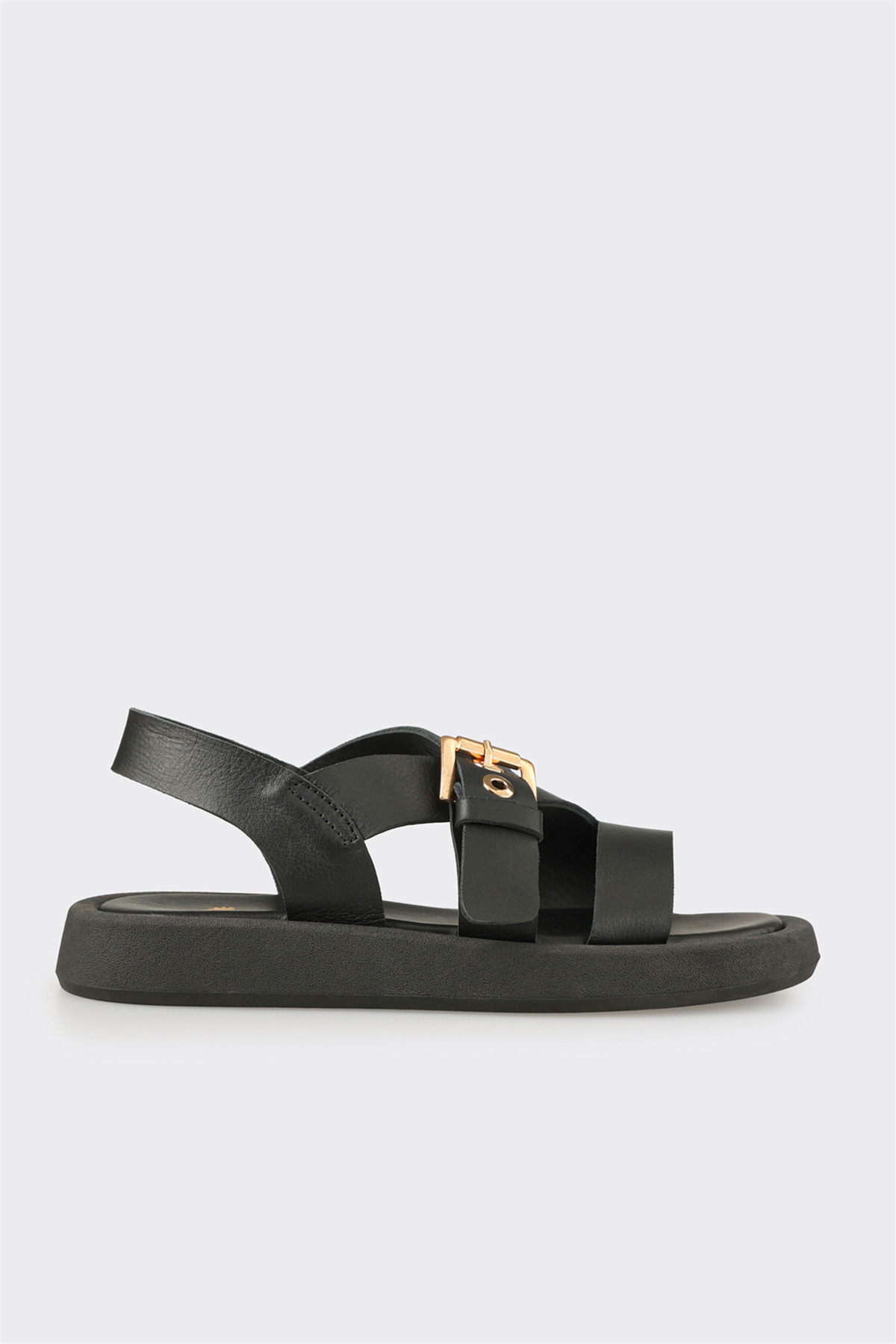 Women's Black Leather Sandals
