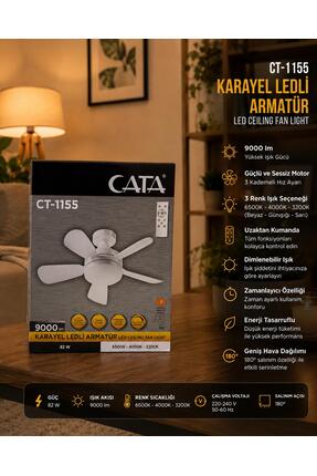 Cata aydınlatma Karayel Fan Led 82w Kumandalı dimmerli Işıklı Vantilatör Ct-1...