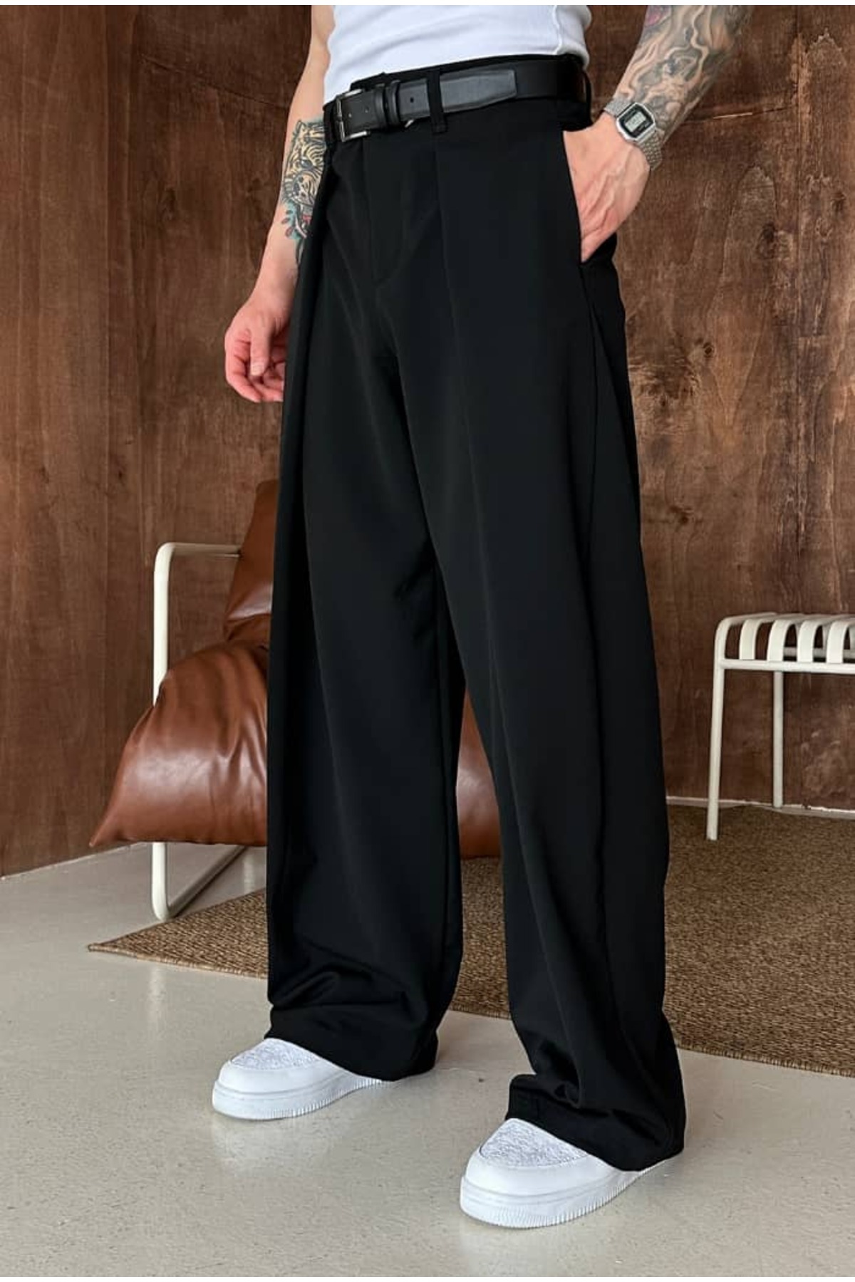 Extra Baggy Wide Fit Premium Kumaş Pantolon — رنگارنگ ExtraKmş0 — تصویر 2 از 7