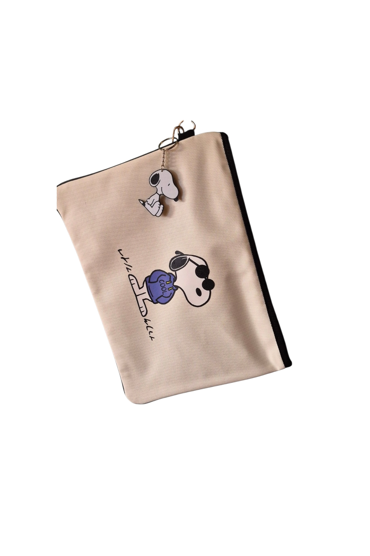 handedizayn Suni Deri Snoopy Desen Portföy Clutch Tablet Kılıfı Çanta