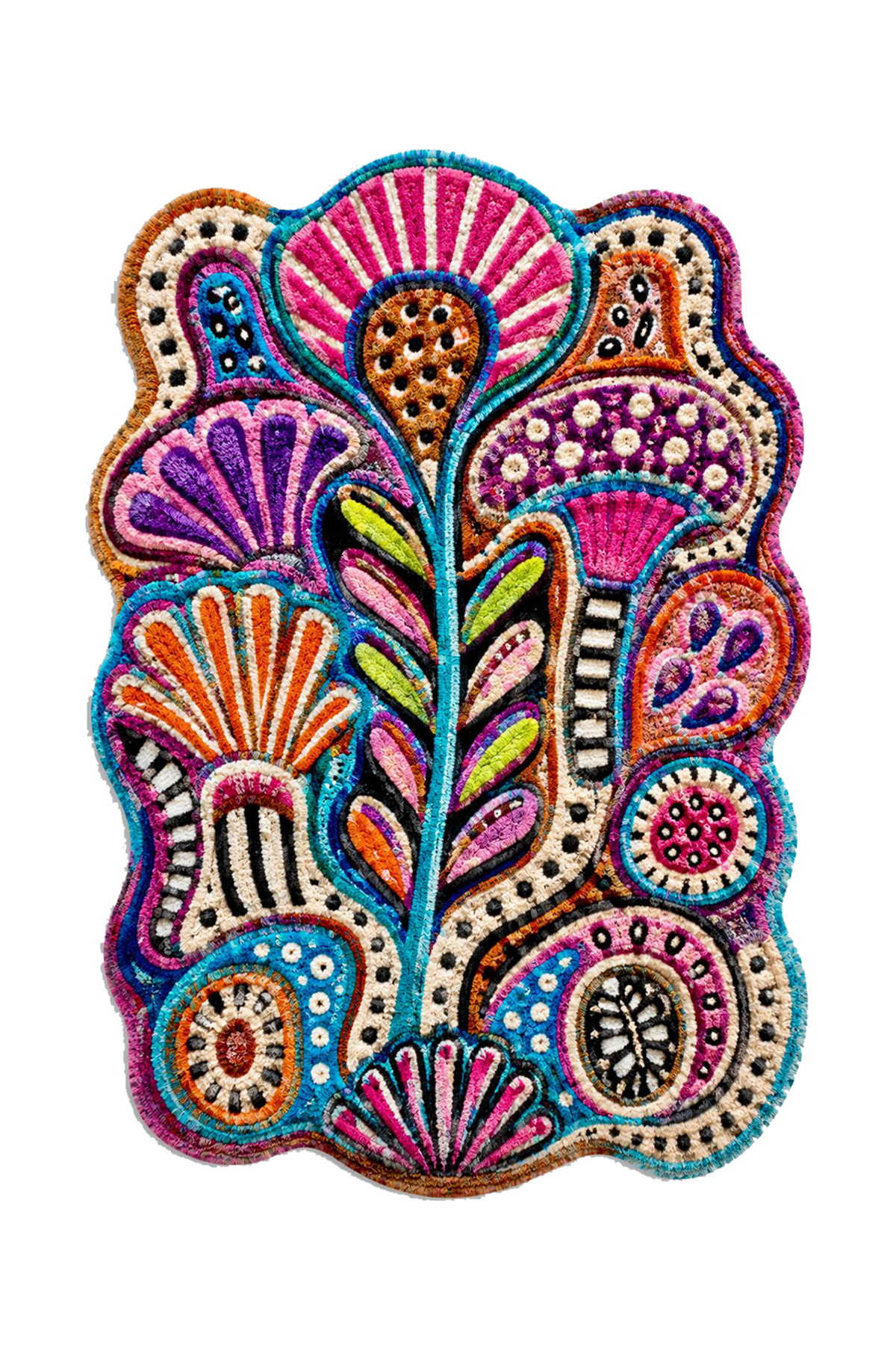 SDT Multicolor Artistic Mystic Motif Bohemian Woven Base Decorative Carpet sdt1521