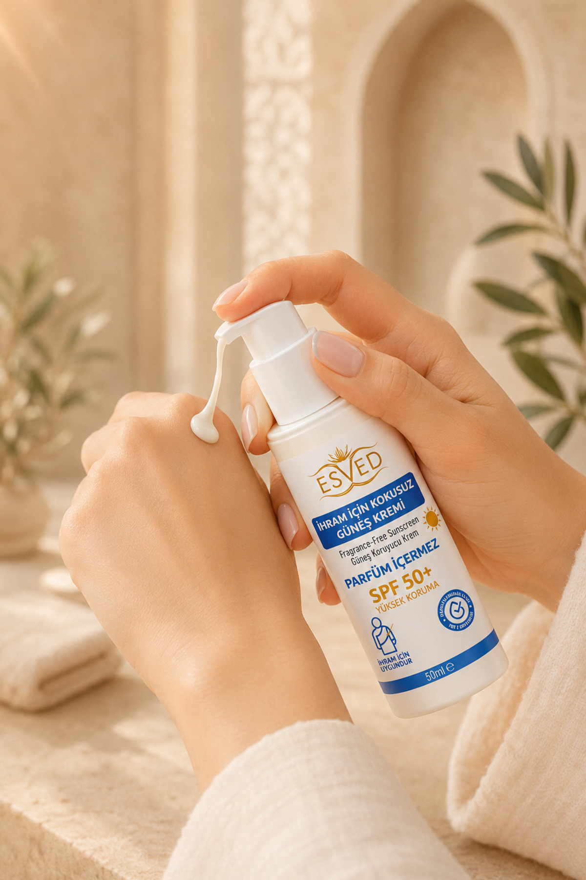 İhrama Uygun Kokusuz Güneş Kremi 50ml Hac ve Umre İçin Güneş Kremi | Parfüm İçermez — İlkbenaldim-Güneş-Kremi-50ml — تصویر 5 از 6
