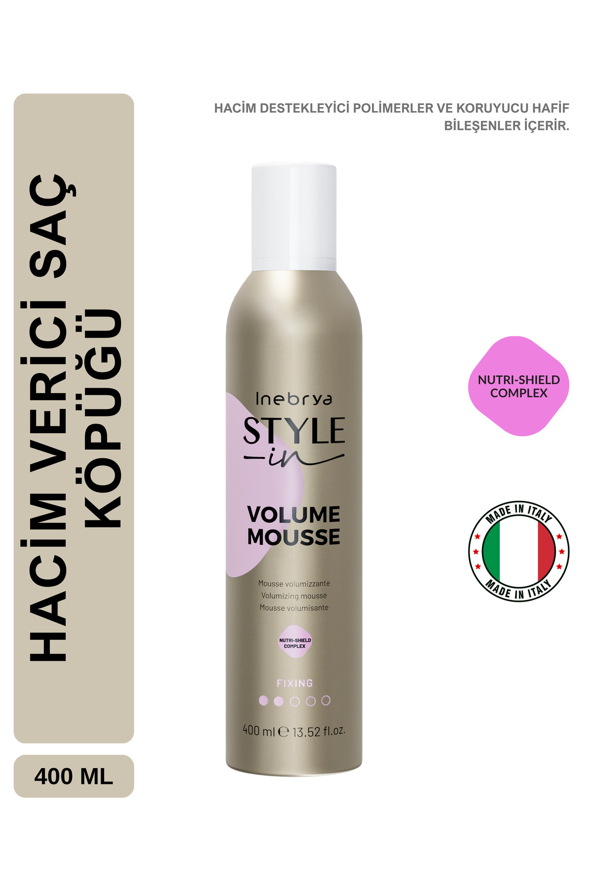 Inebrya Style-In Volume Mousse Hacim Verici Saç Köpüğü 400 ml — INS-476