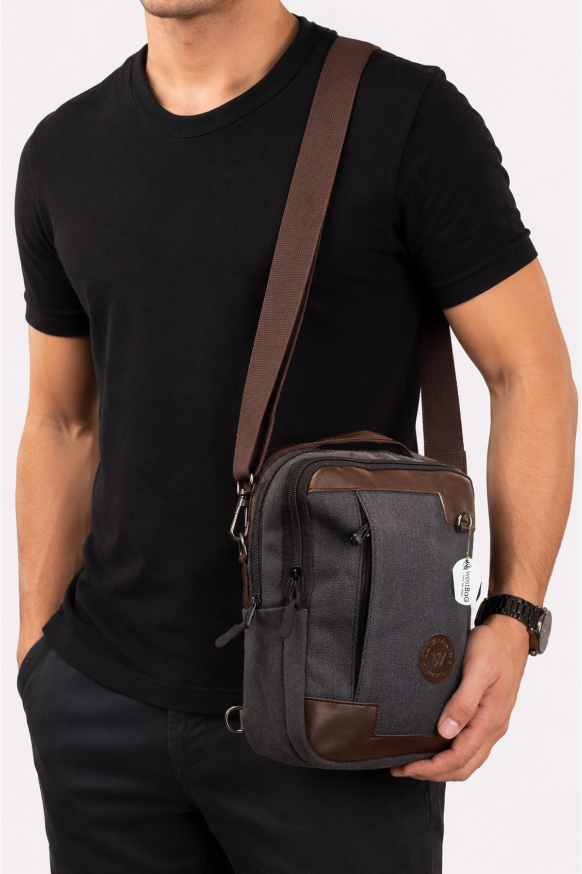 westbag Kanvas El Omuz Çapraz Askılı ve Göğüs Çantası Bodybag görsel 3