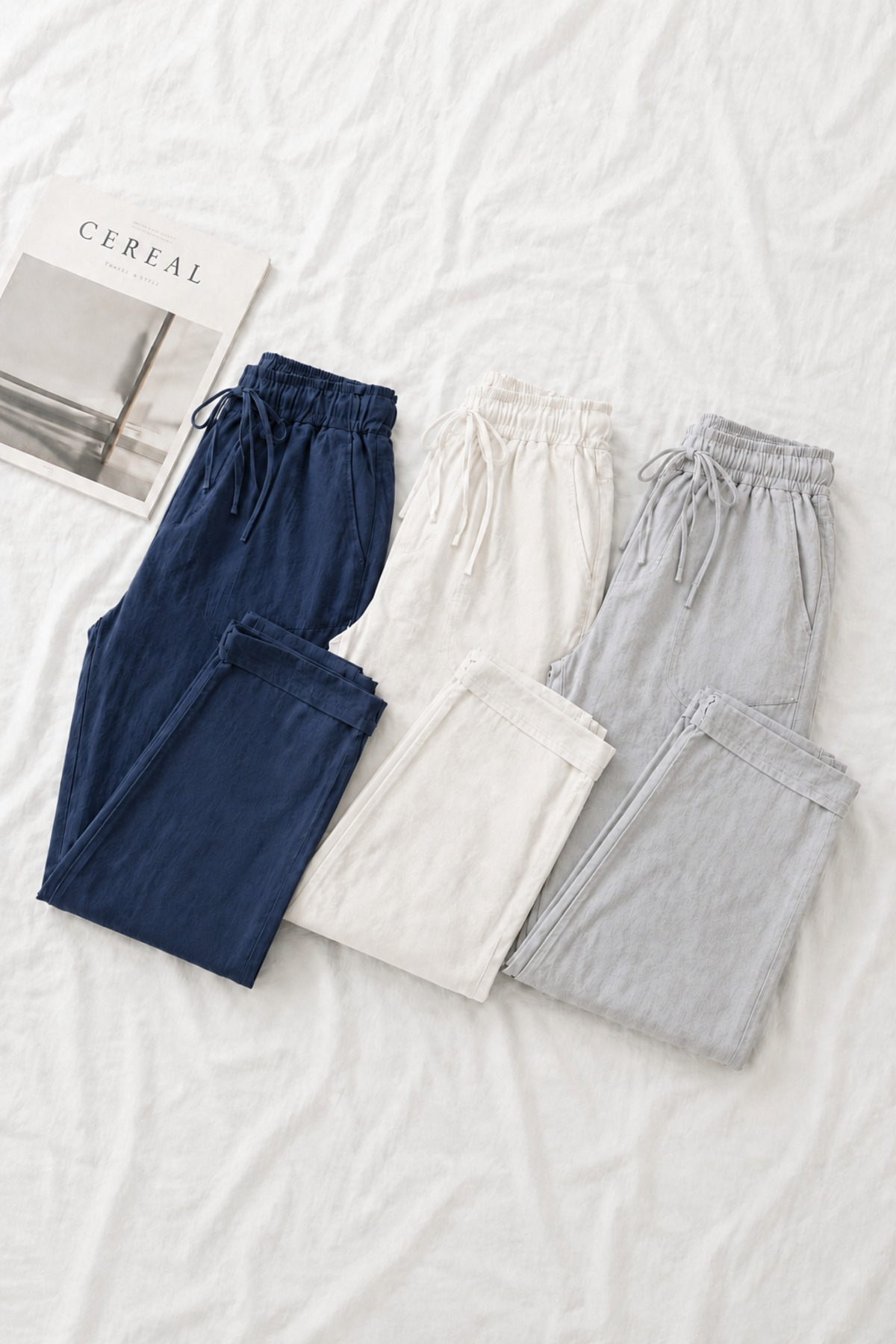 COMBİNE MİCHAİL Men's Casual Wide Leg 3-Piece Linen Trousers