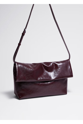 Marcc Bag Bordo Parlak Hakiki Deri Kadın Clutch Çanta