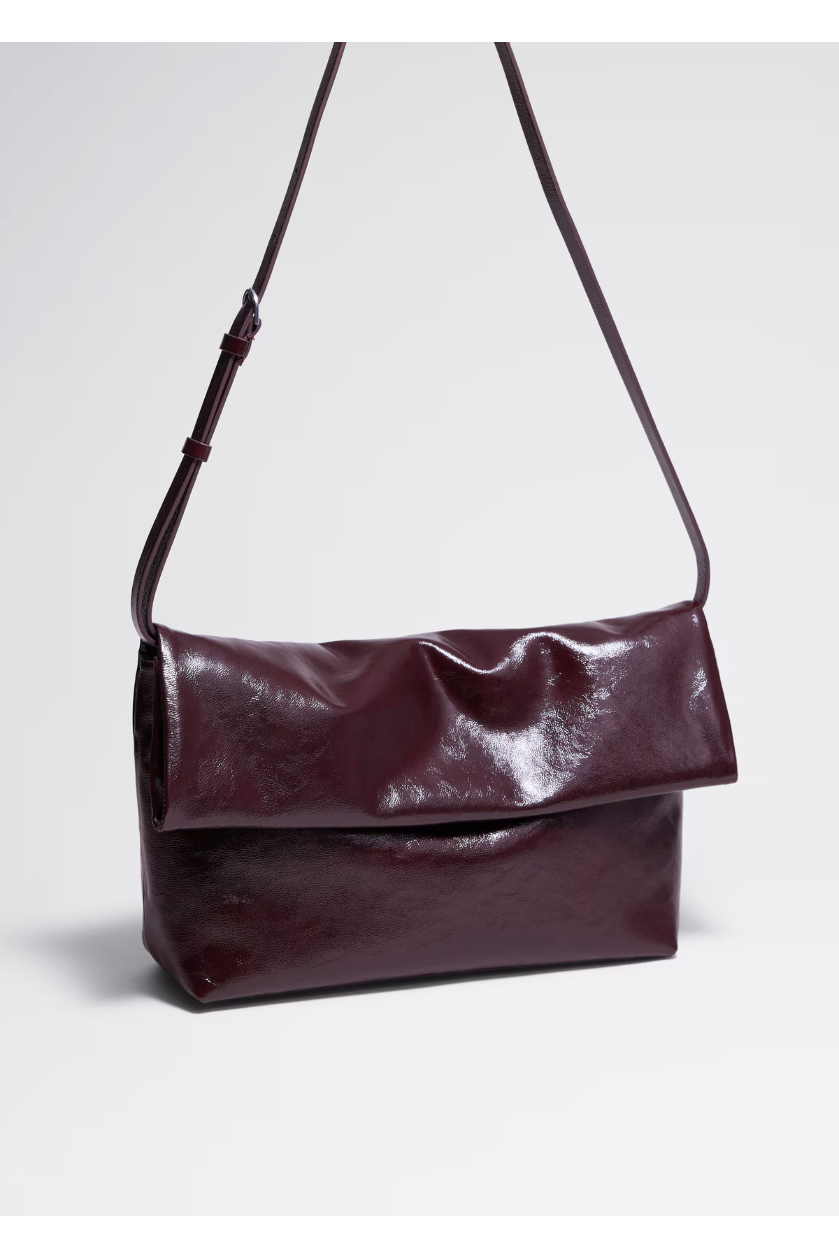 Marcc Bag Bordo Parlak Hakiki Deri Kadın Clutch Çanta