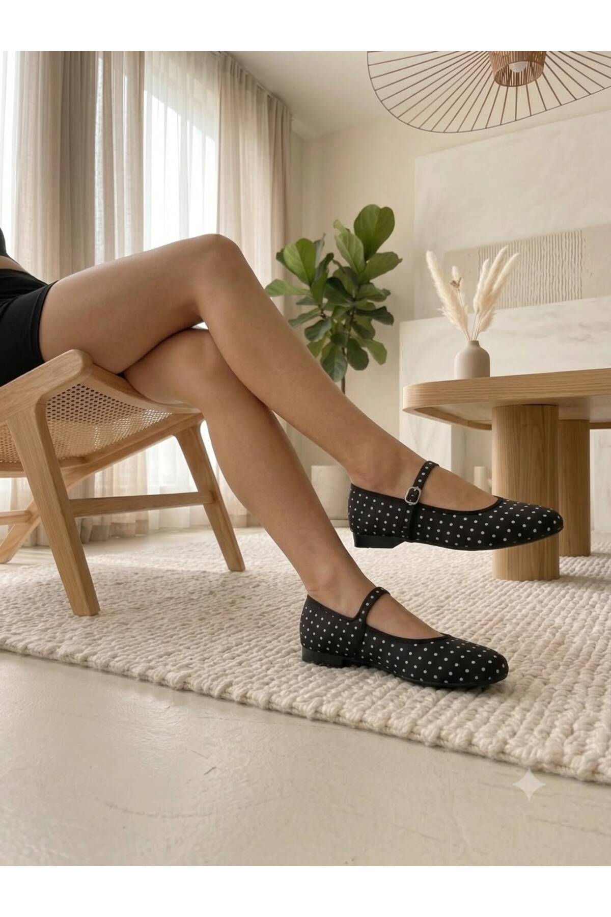 İncimoda Kadın Puantiyeli Mary Jane Babet - Konforlu Flex Tabanlı Tokalı Ayakkab görsel 2