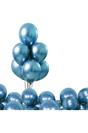 Marlon Balon 12 İnç Krom Mavi (Blue) Balon 10'lu Paket - Kutlamalarınıza Deri...