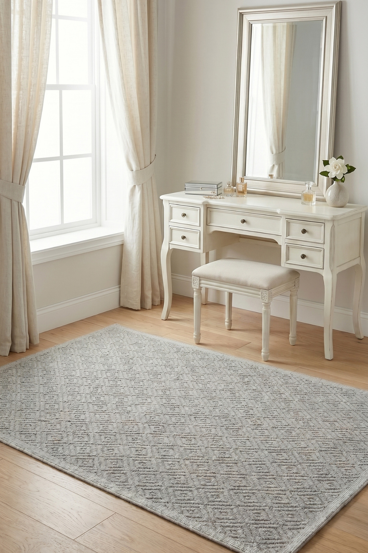 Luna Anthracite Runner 80x150 cm | 100% Cotton, Washable, For Bathroom, Kitchen and Bedroom