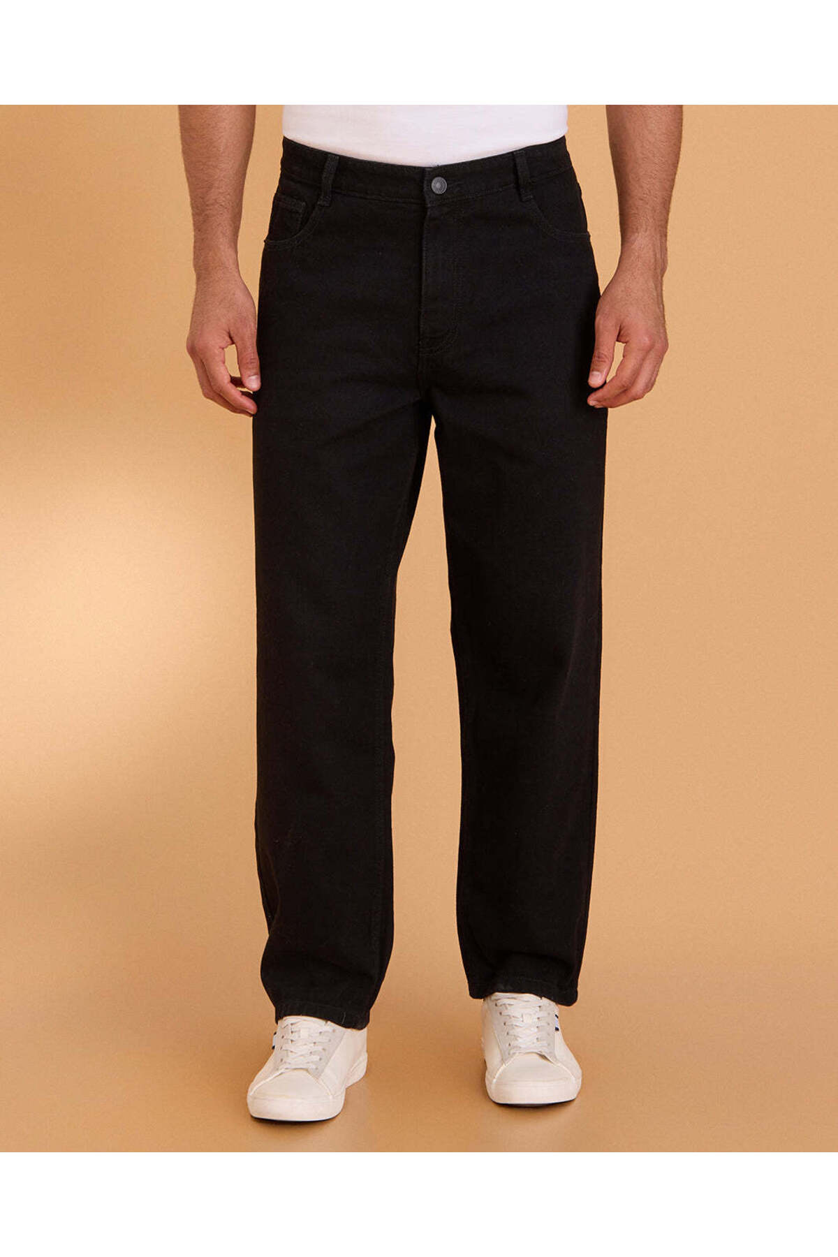 REDTAG Men Black Baggy Fit Jeans