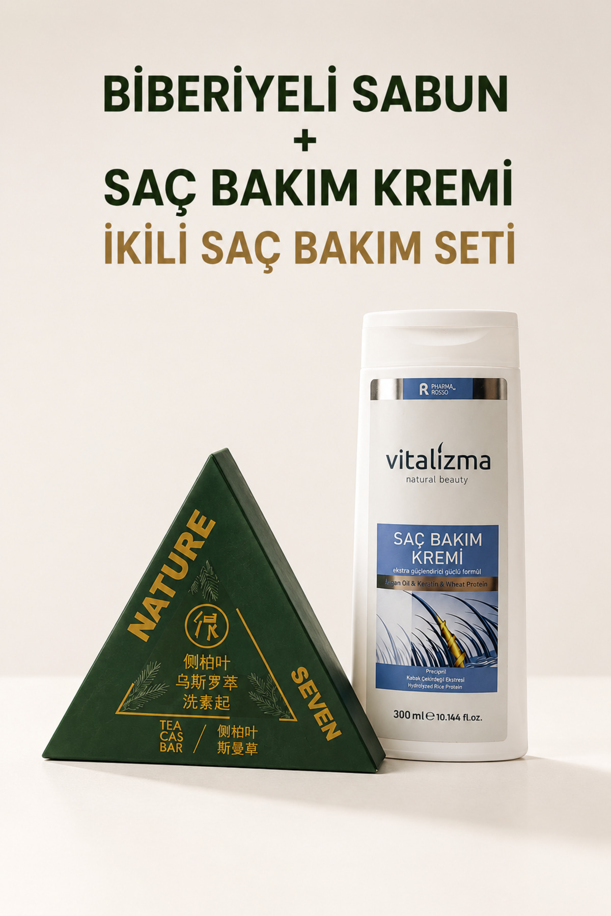 Vitalizma Biberiyeli Saç Bakım Sabunu ve Saç Bakım Kremi İkili Avantajlı Set — SETBAKIM