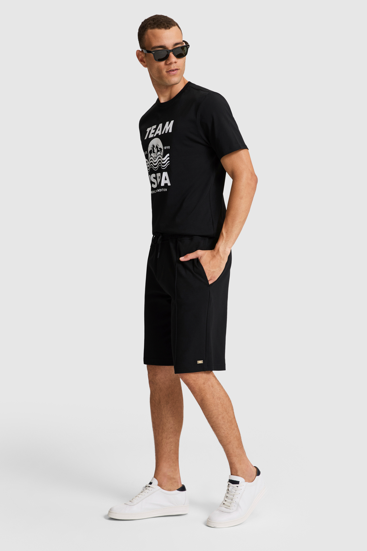 U.S. Polo Assn. Erkek Siyah Örme Şort 50327203-VR046 görsel 3