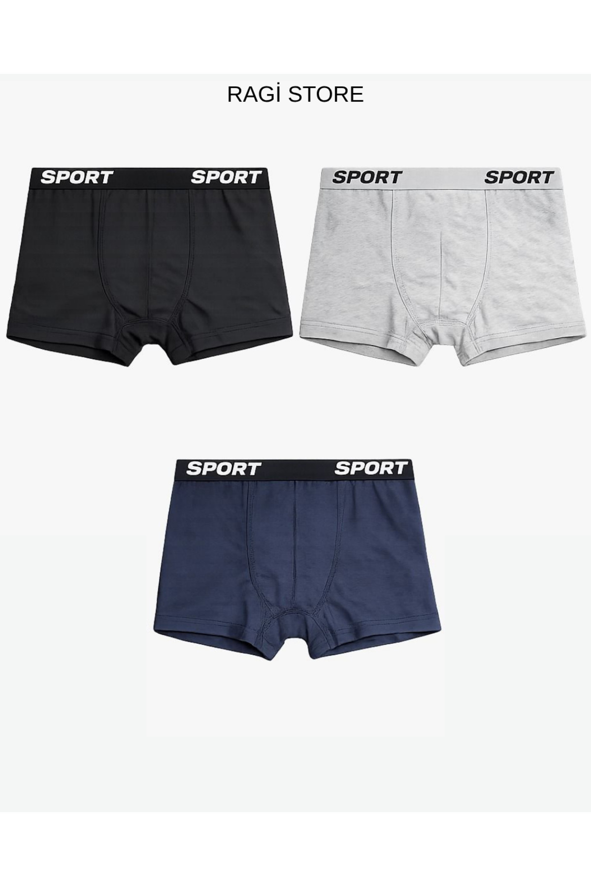 ragistore 3'lü Karışık Renkli Erkek Boxer