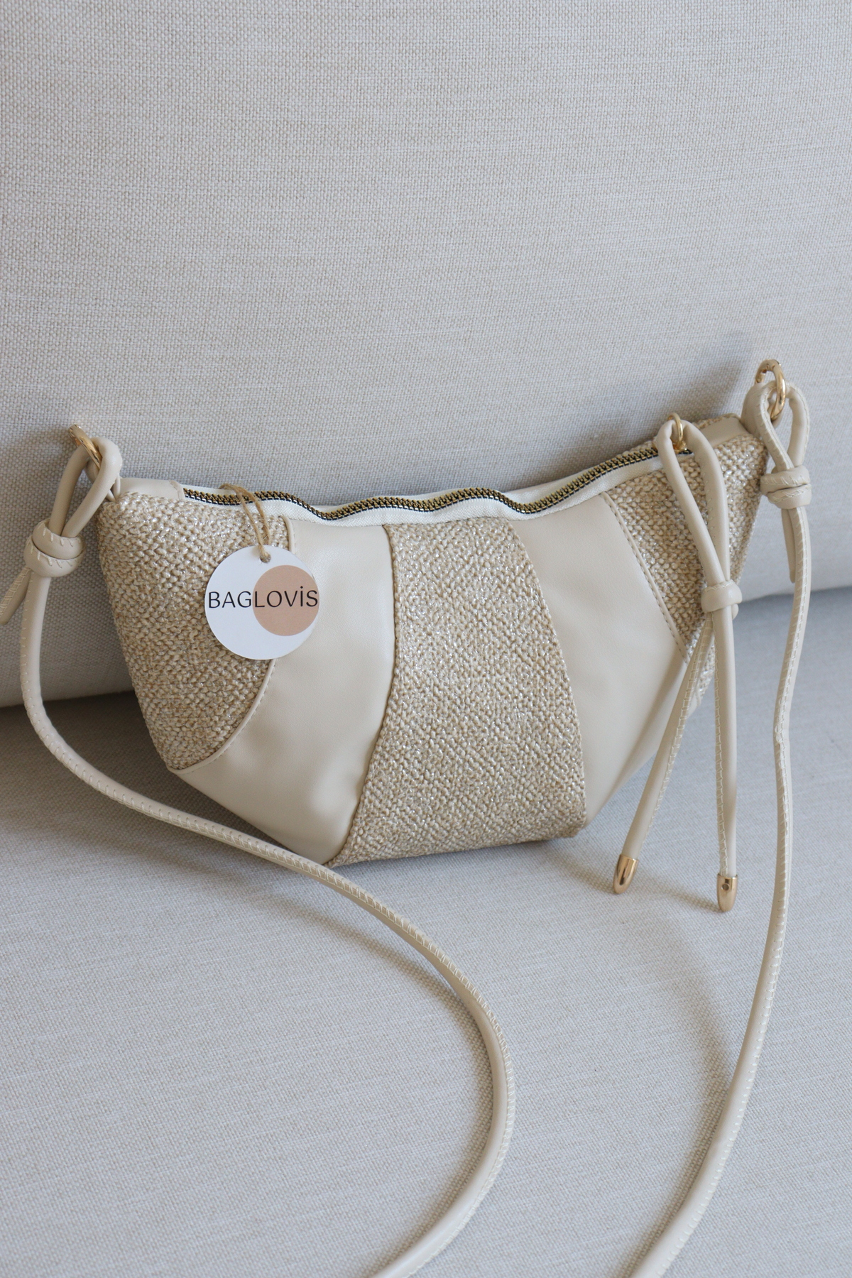 Women's Knot Detailed Croissant Model Stylish Shoulder and Armpit Bag Width25 Height15
