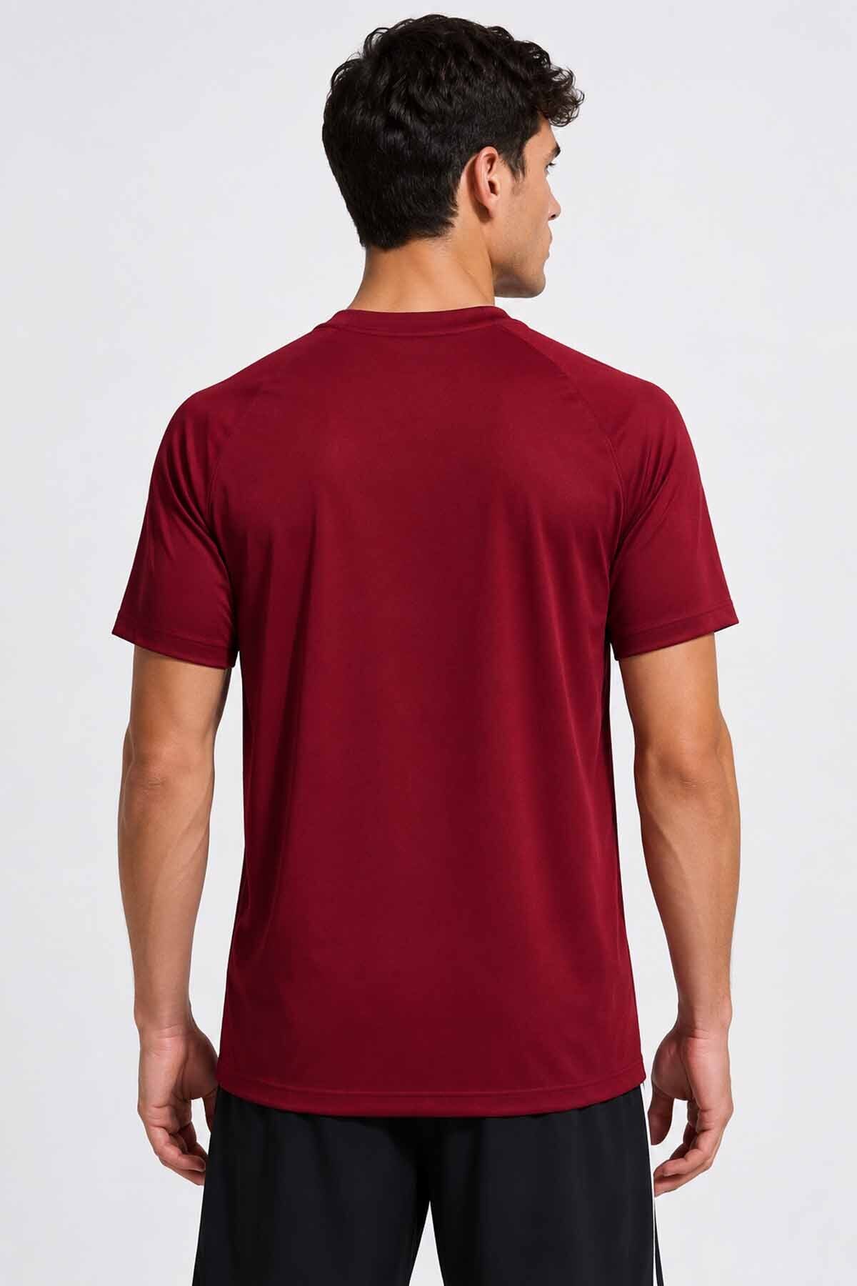Nike Dri-FIT Erkek Antrenman Tişörtü Bordo - Hafif, Nefes Alabilir, Ter Tutmayan Günlük Spor Tişörtü görsel 2