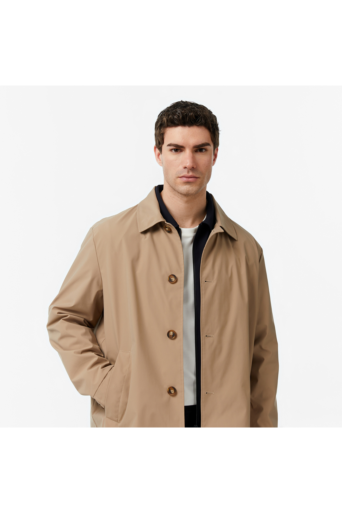 Nautica Erkek Bej Regular Fit Su İtici Ceket görsel 4