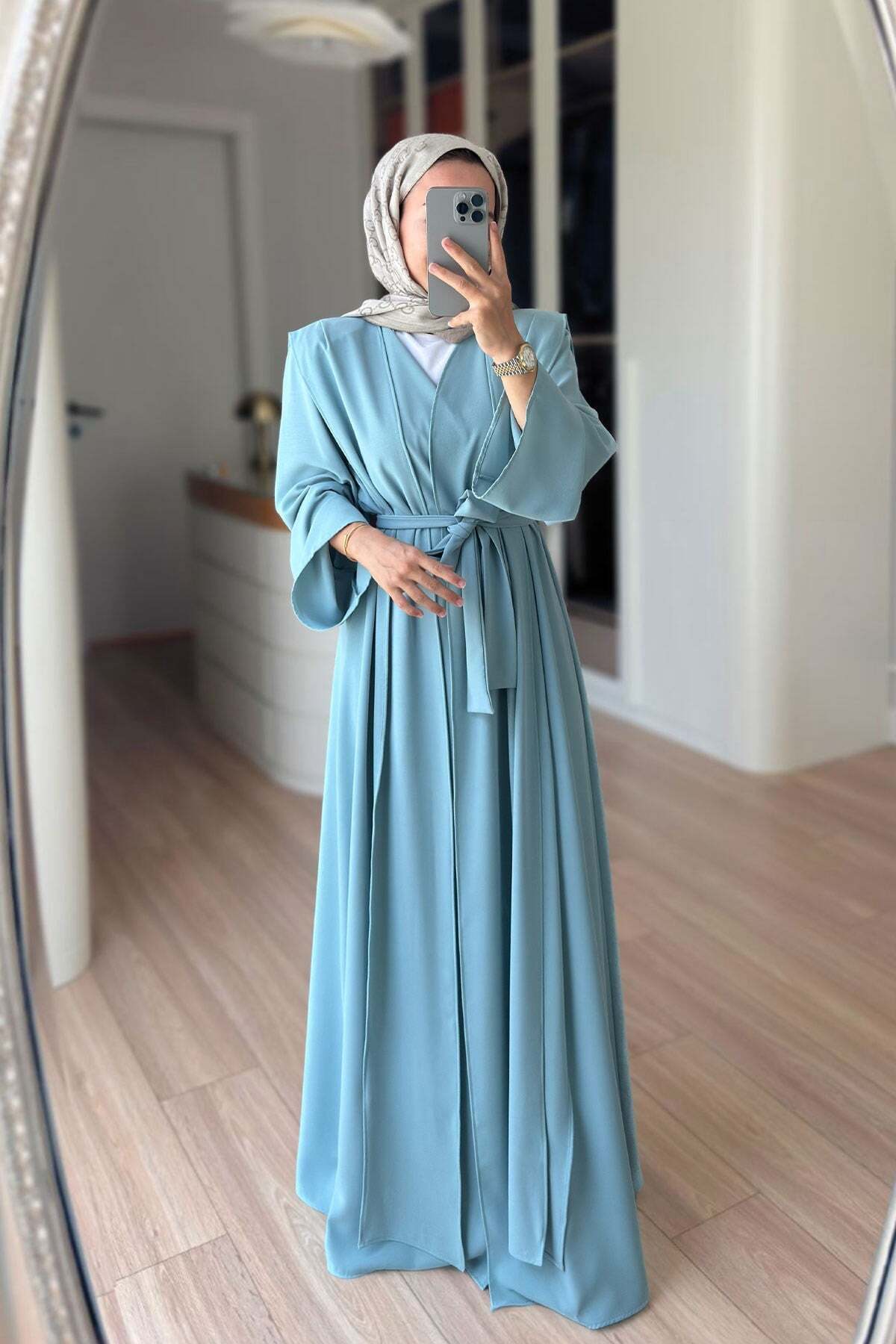 Ka Hijab Naia Abaya Set - Water Green