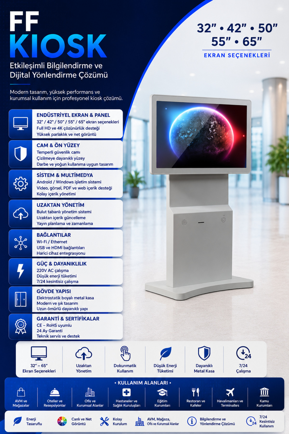OEM 65" Dijital Totem | Ff Serisi