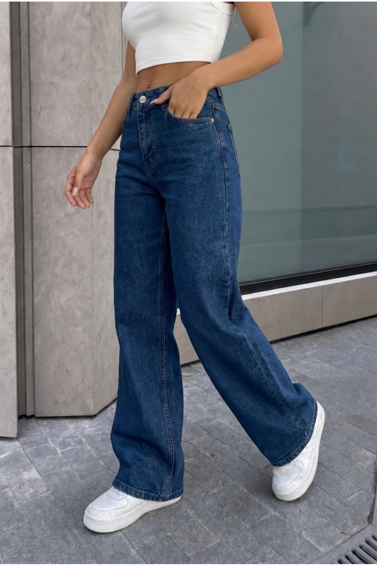 alanora Kadın Wide Leg Salaş Esnek Palazzo Pantolon görsel 4