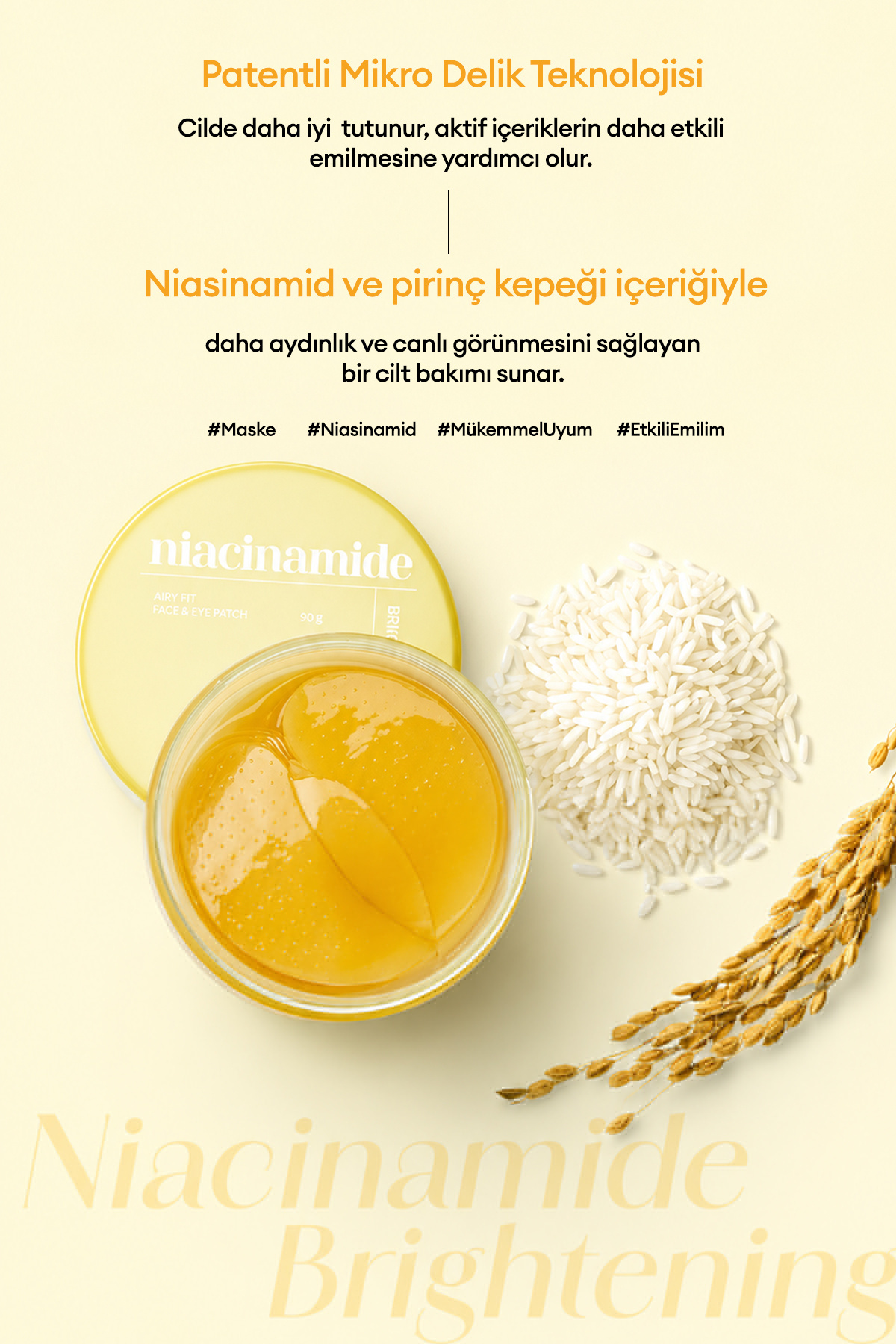 Aydınlatıcı Çok Amaçlı Göz Çevresi Maskesi Airy Fit Niacinamide Brightening Face&Eye Patch — 9552 — تصویر 4 از 9