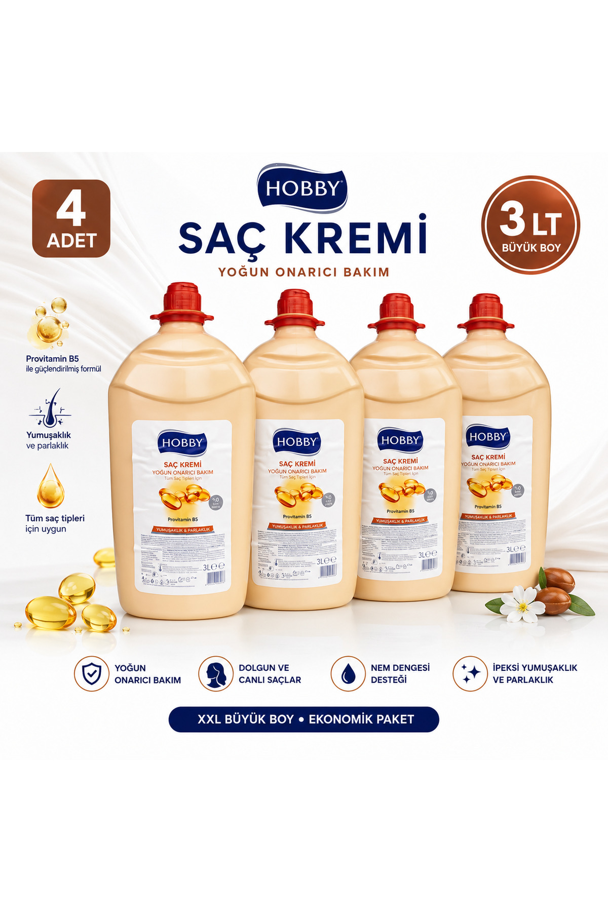 Hobby Saç Kremi 3 Litre X 4 Adet — sackremi3lt