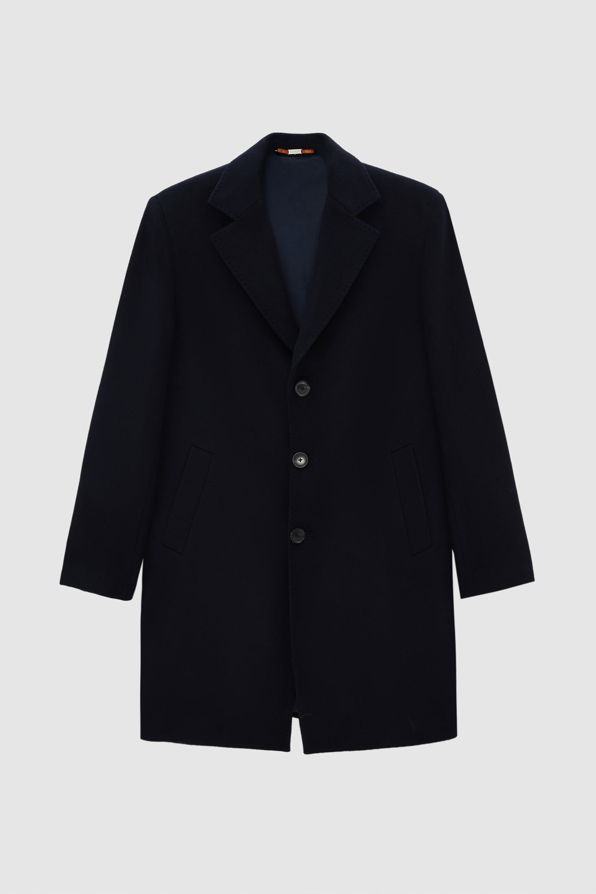 Damat Slim Fit Lacivert Düz Palto görsel 5