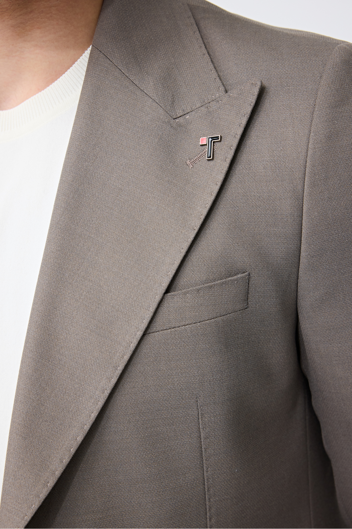 Slim Fit Vizon Armürlü Takim Elbise — بژ 6TF05KV03560M — تصویر 8 از 8