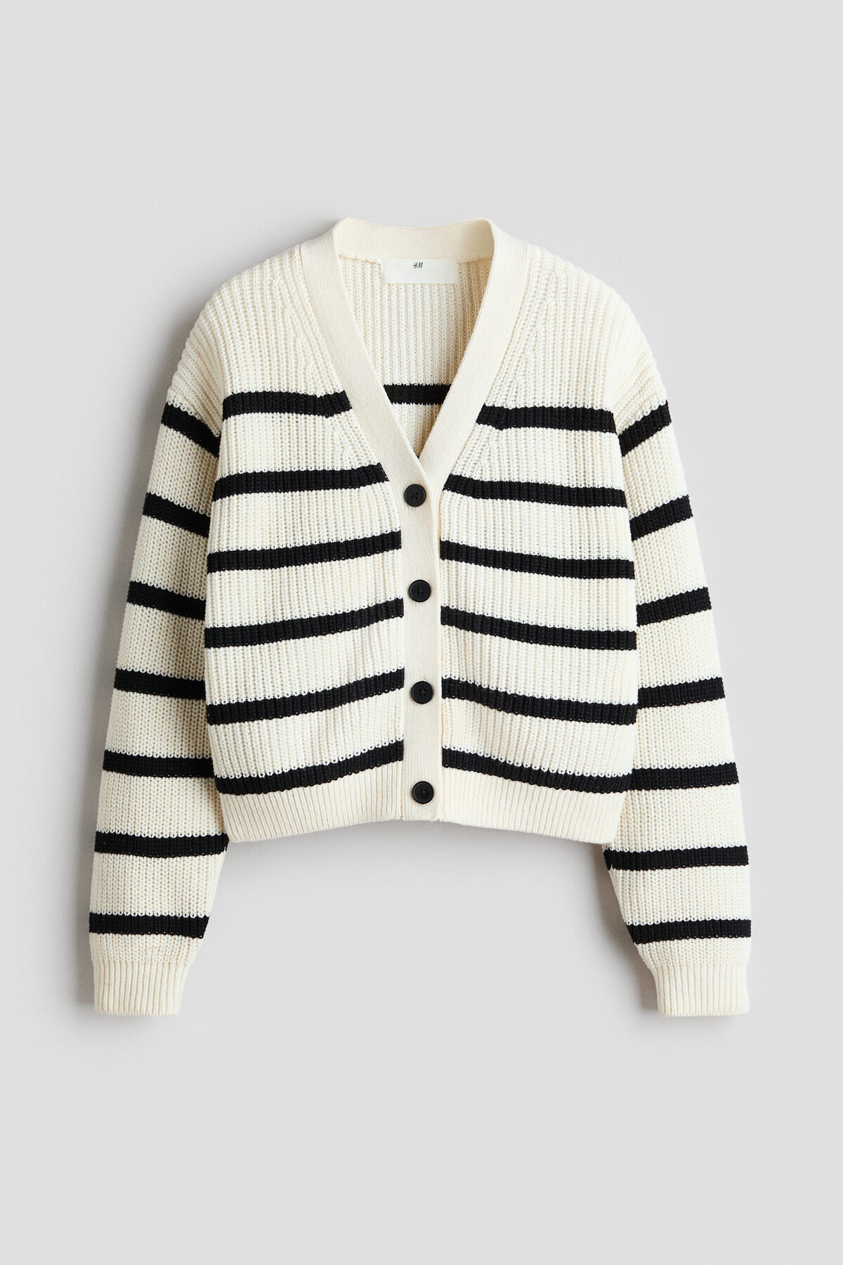 H&M Lastik Örgülü Hırka görsel 5