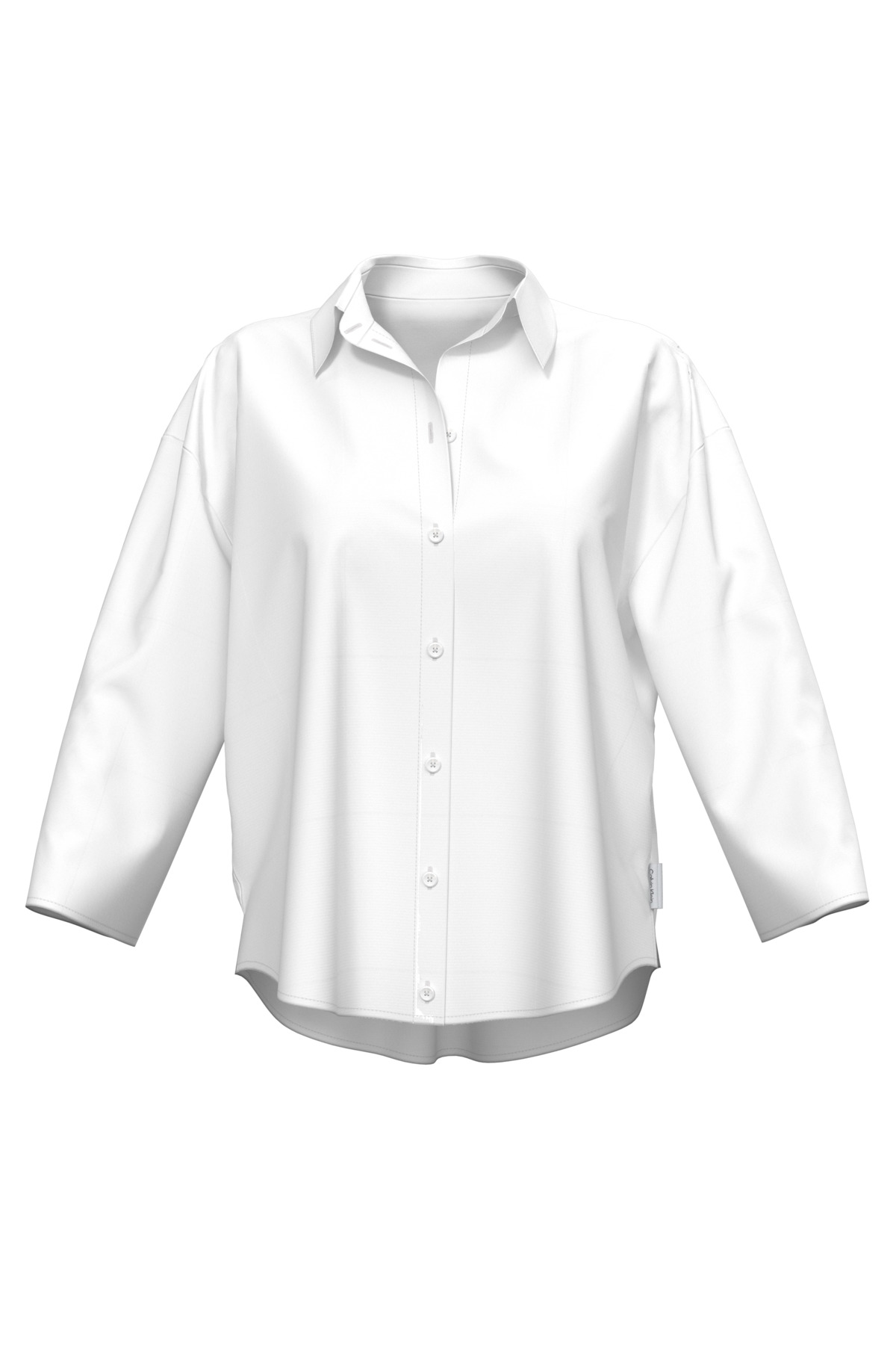 Calvin Klein Women's Relaxed Poplin White Short Shirt