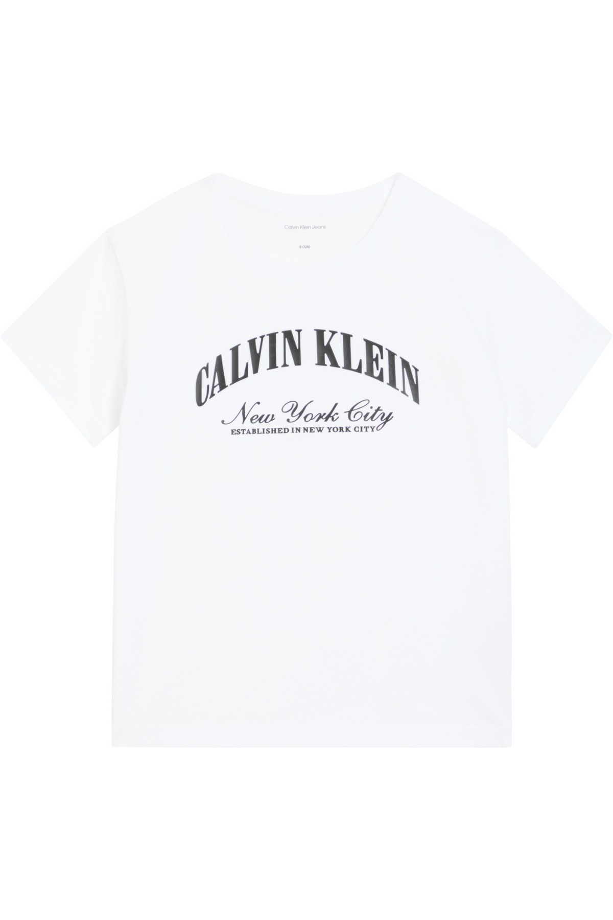 Calvin Klein Ck Girl's Collegiate Short Sleeve White T-Shirt