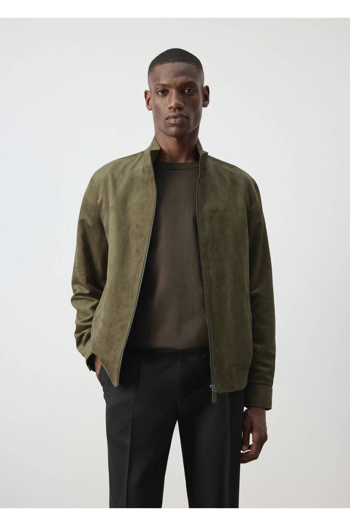 MANGO Man Süet görünümlü bomber ceket