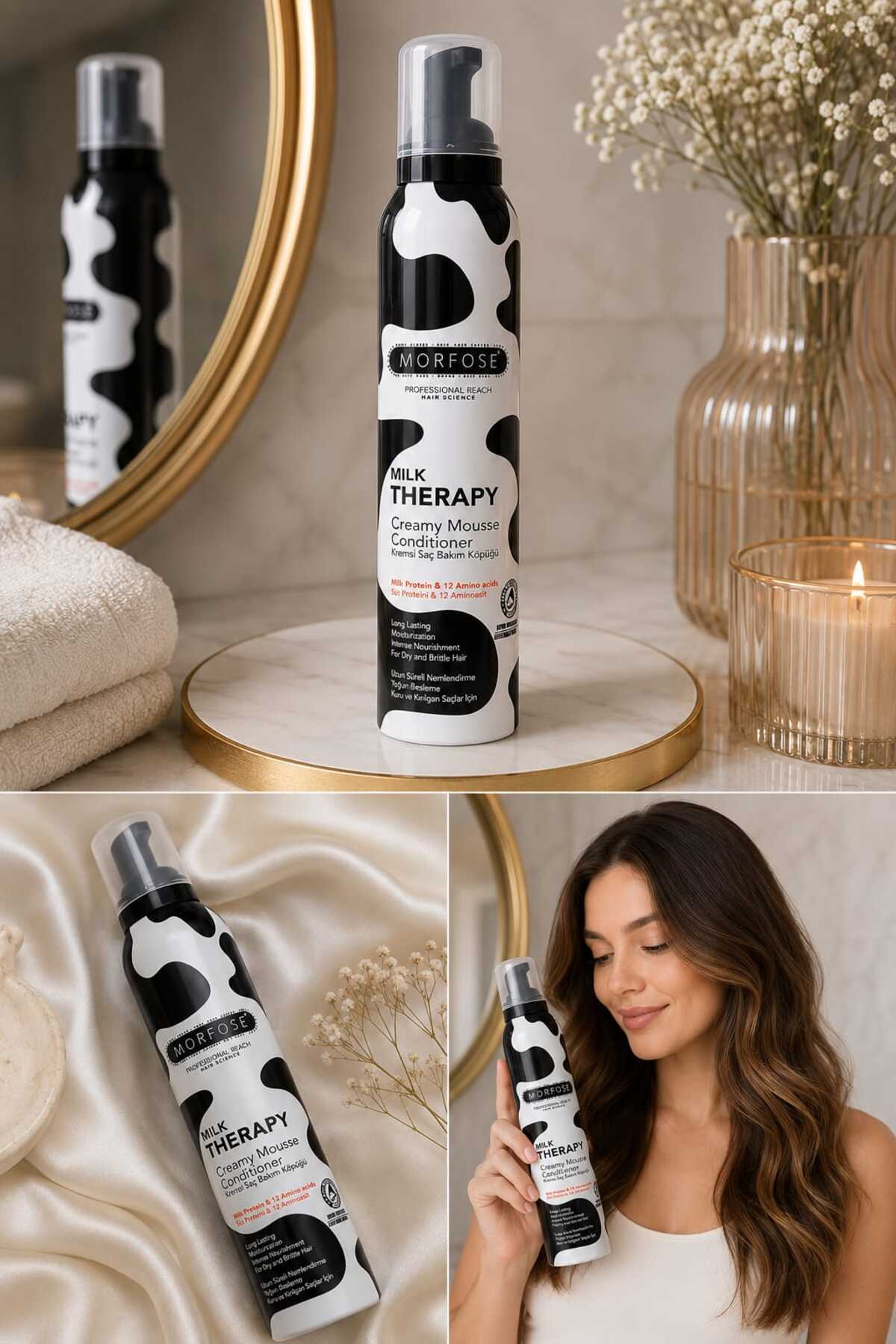 Milk Therapy Kremsi Saç Bakım Köpüğü 200 ml | Milk Protein & 12 Amino Asit | Durulanmayan Saç Köpüğü — KÖPÜK1 — تصویر 4 از 4
