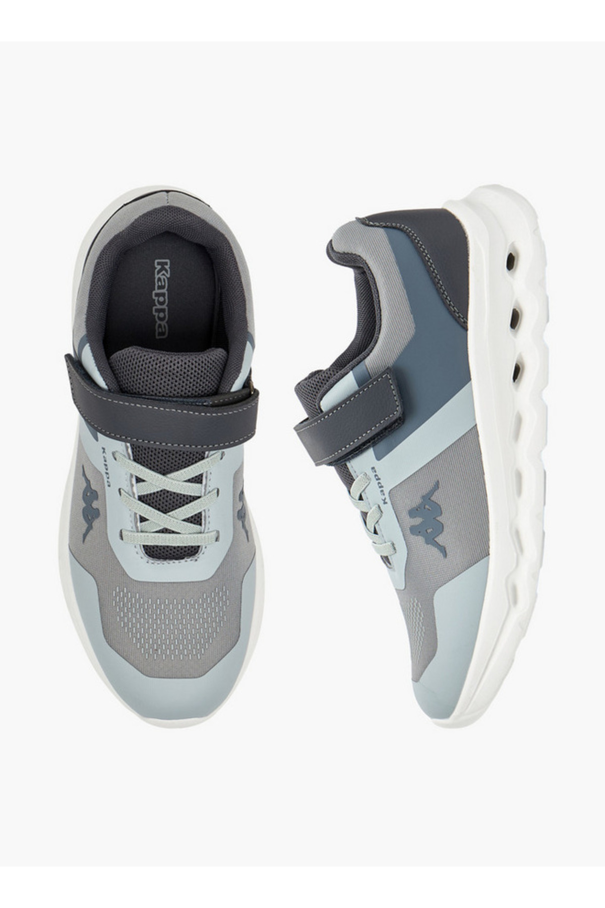 Kappa Boys Logo Print Hook & Loop Sports Shoes