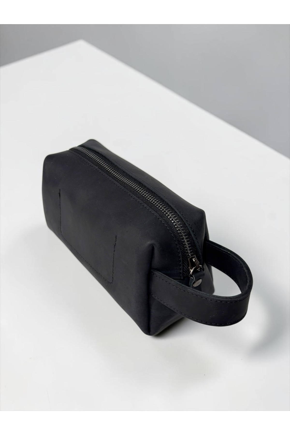 BeeBlack %100 Hakiki Deri Organizer NERO Model El Çantası-Siyah Crazy Günlük El Taşıma Çantası orta boy görsel 6