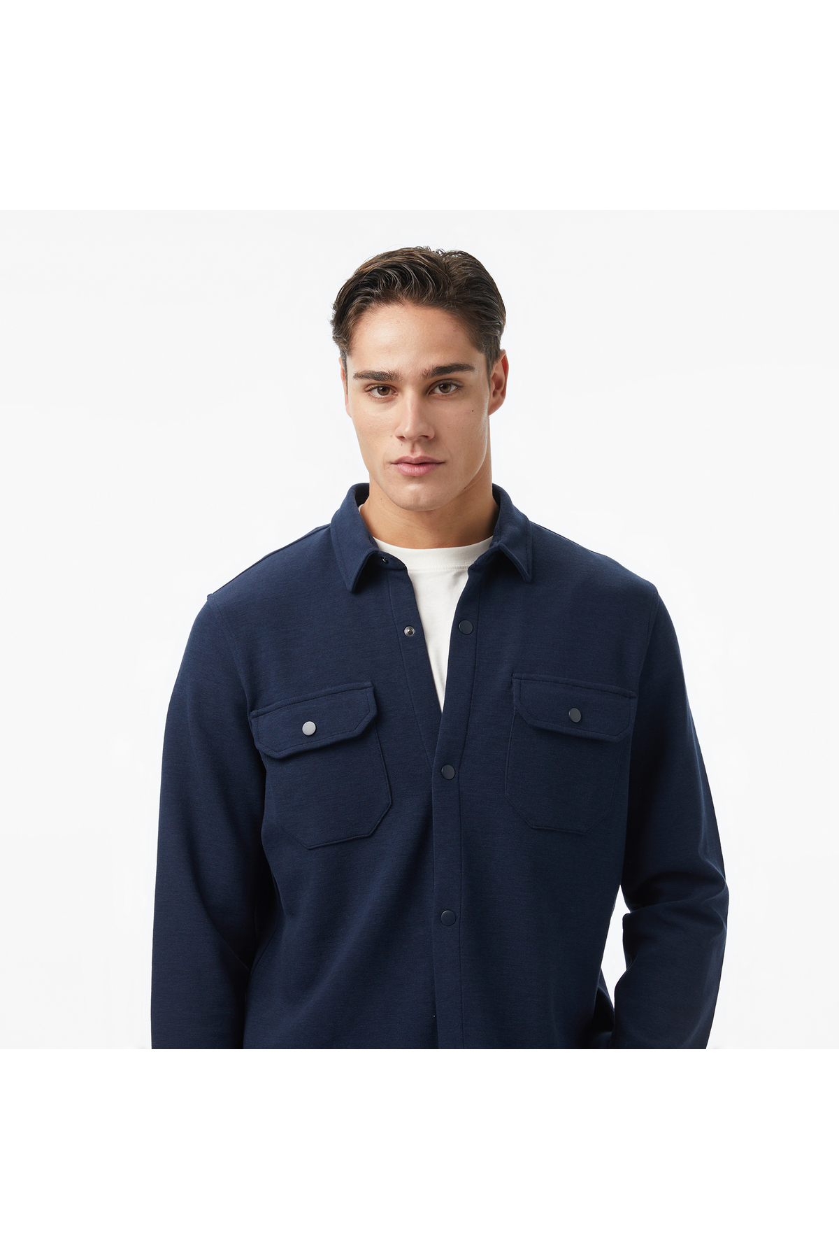 Erkek Lacivert Classic Fit Gömlek — سرمه‌ای W57437T — تصویر 4 از 4