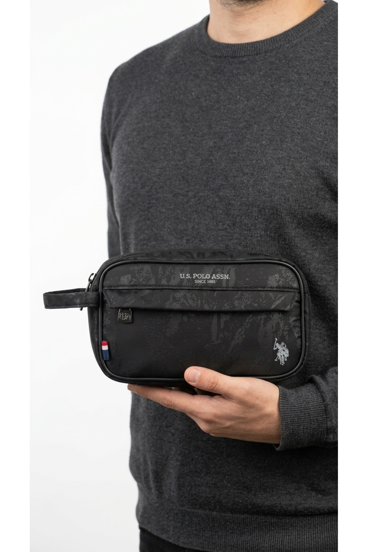 U.S. Polo Assn. Erkek Çanta El Clutch Portföy Bileklik Askılı Fermuarlı Günlük Şık Fonksiyonel Siyah PLTRS26030 görsel 2