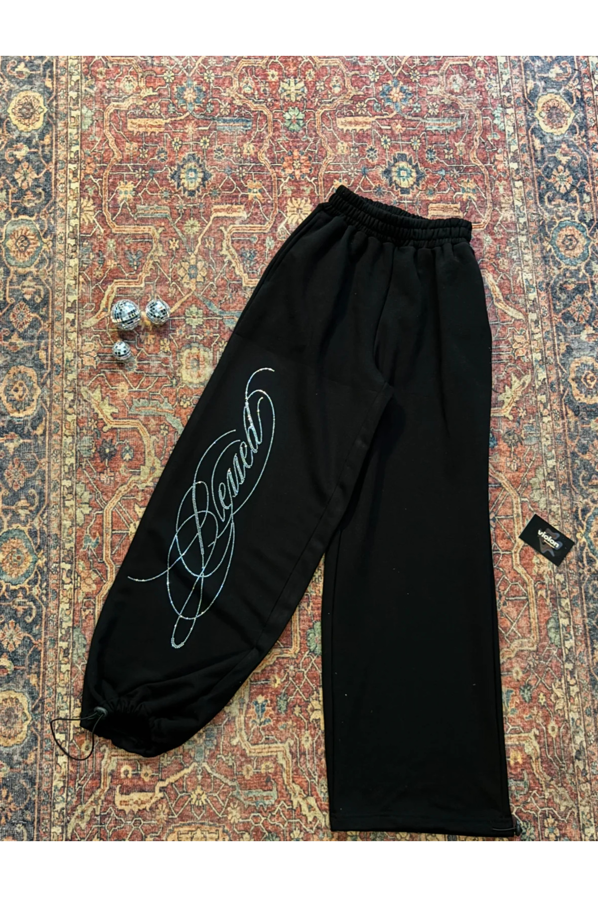 Violon Blessed Script Taş Detaylı Eşofman Altı görsel 6